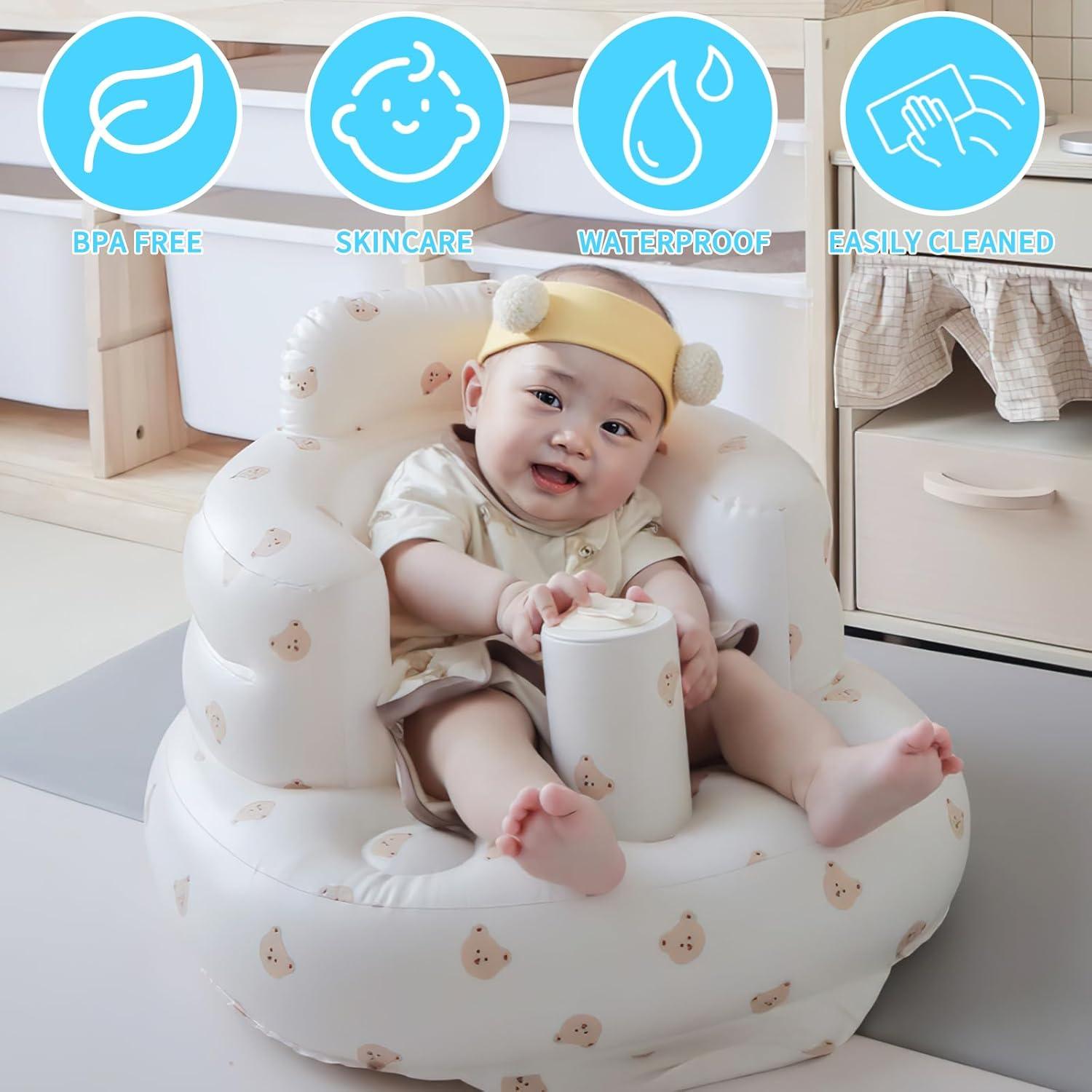 Asiento Inflable para Bebés Zenflux Oso - 52.8x50x37.3 cm