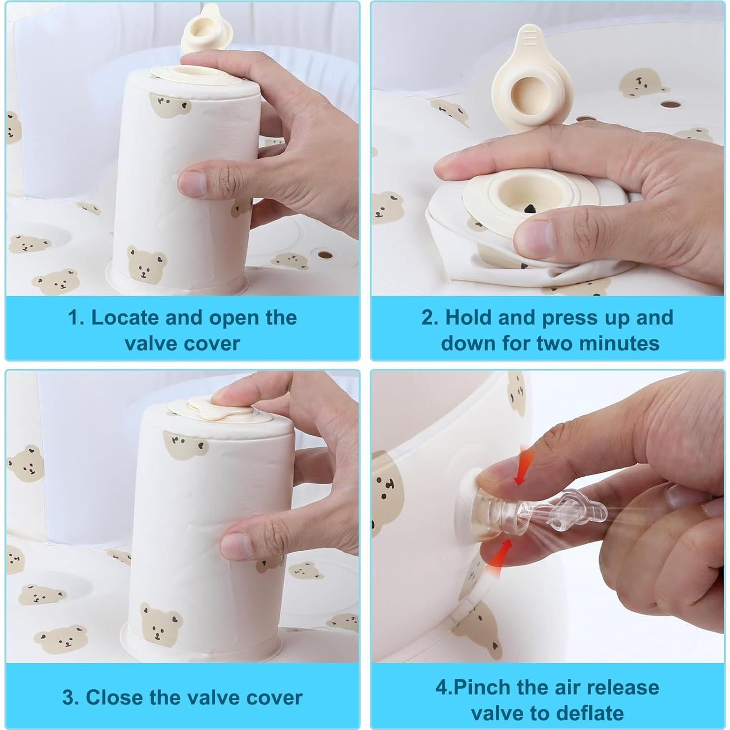 Asiento Inflable para Bebés Zenflux Oso - 52.8x50x37.3 cm