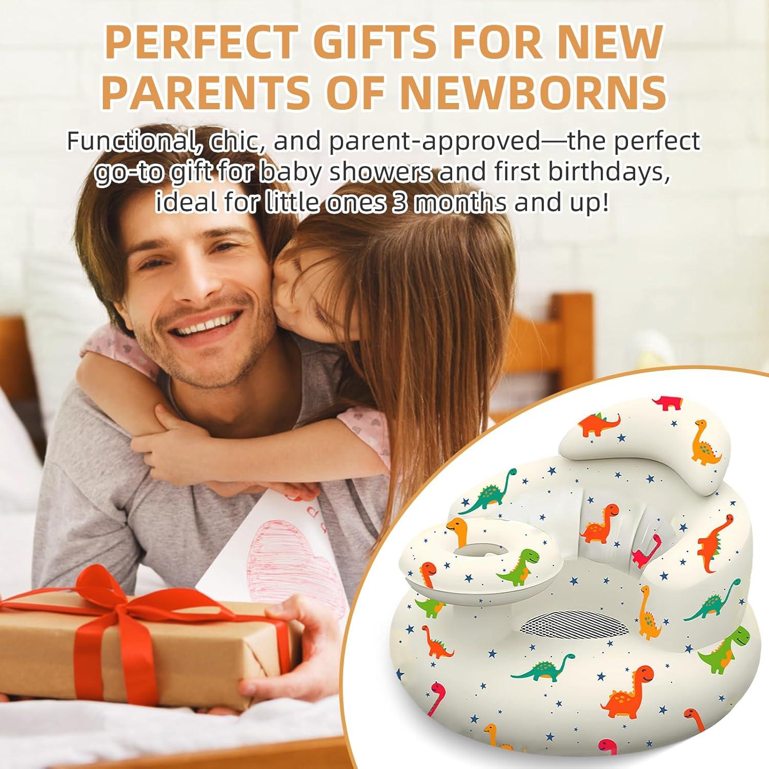 Asiento Inflable para Bebés DDTPDE con Bandeja - Dinosaurio