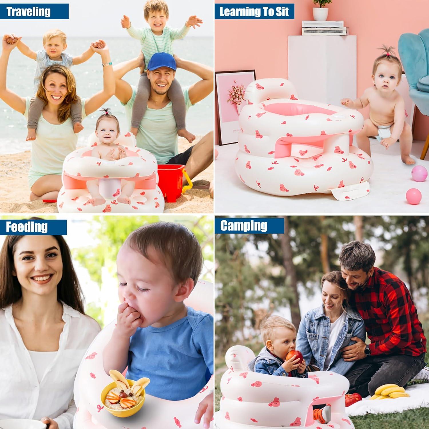 Asiento Inflable Bavbiiy para Bebés 3-36 Meses con Soporte