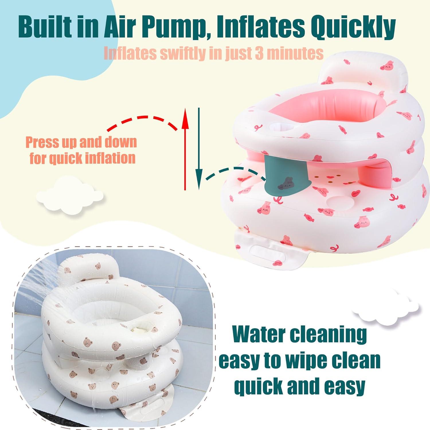 Asiento Inflable Bavbiiy para Bebés 3-36 Meses con Soporte