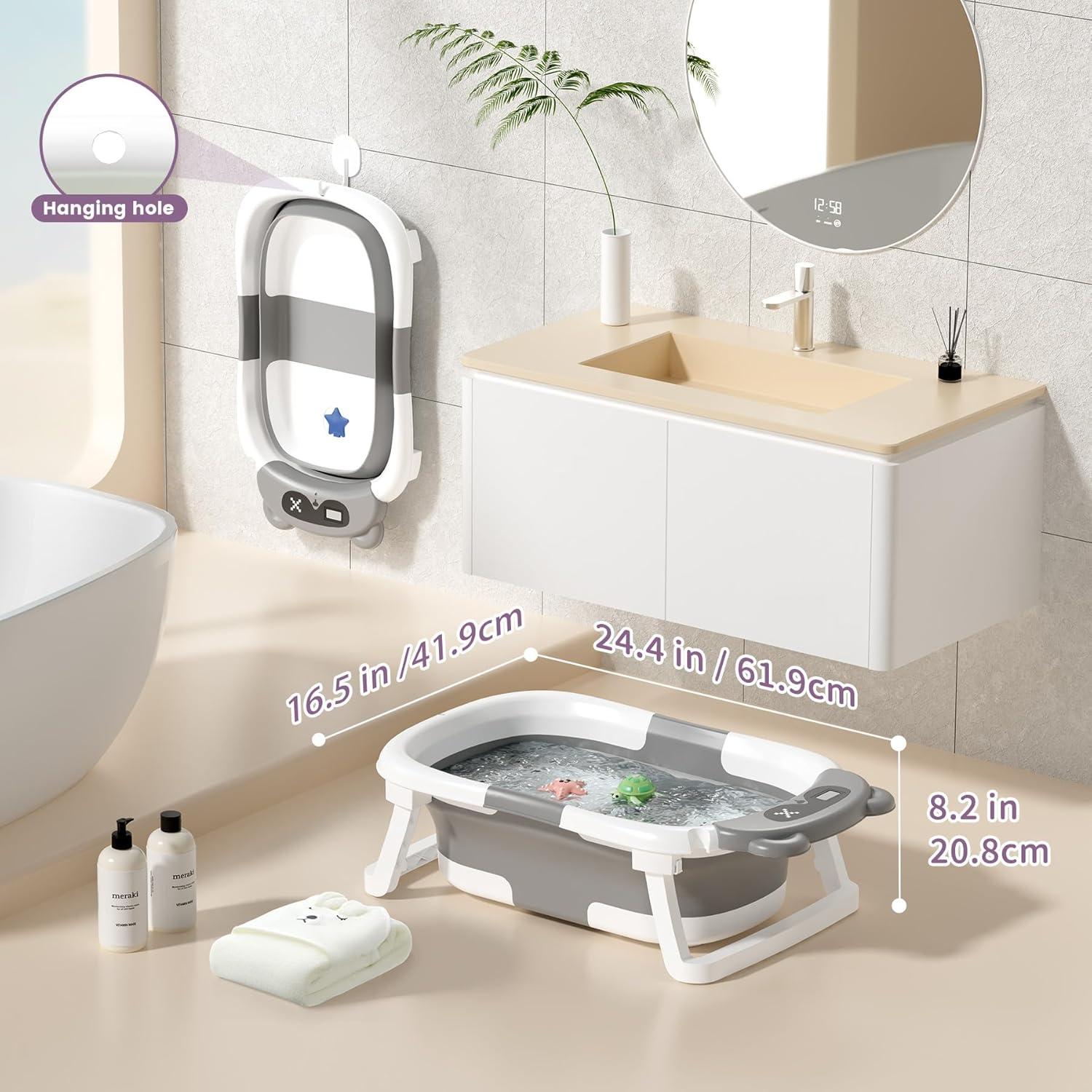 Bañera Plegable para Bebés Kerbwry Gris 0-18 Meses