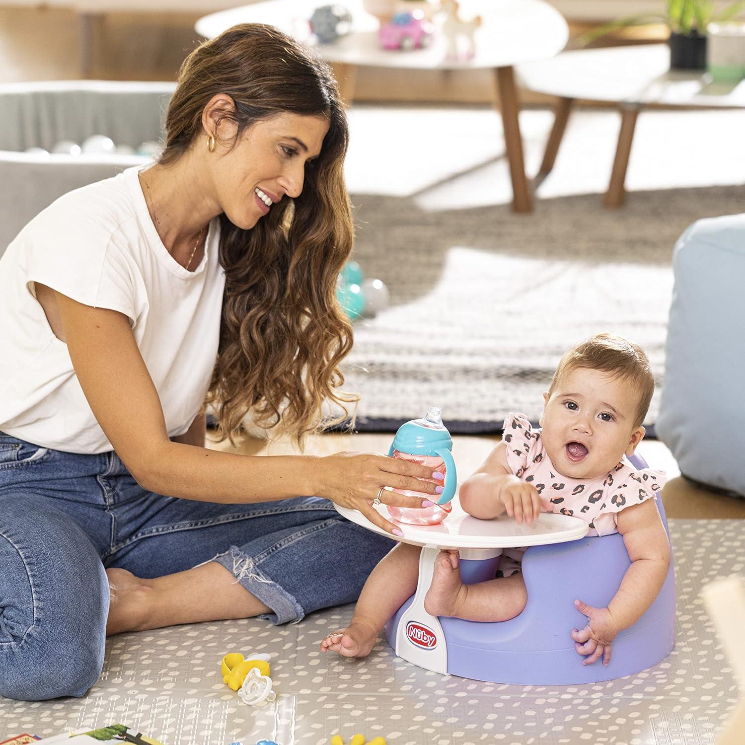 Silla de Suelo Nuby para Bebés Morado - Cojín Suave y Arnés
