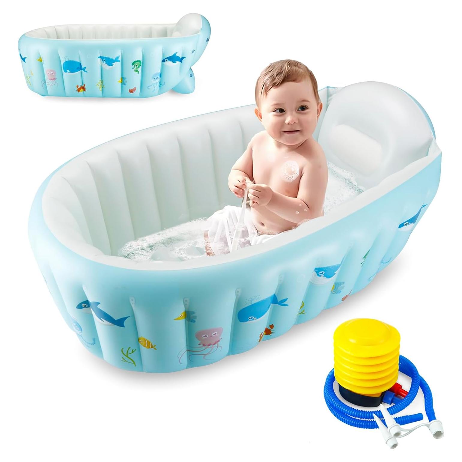 Bañera Inflable para Bebés PandaEar - Portátil 97.79x64.01 cm