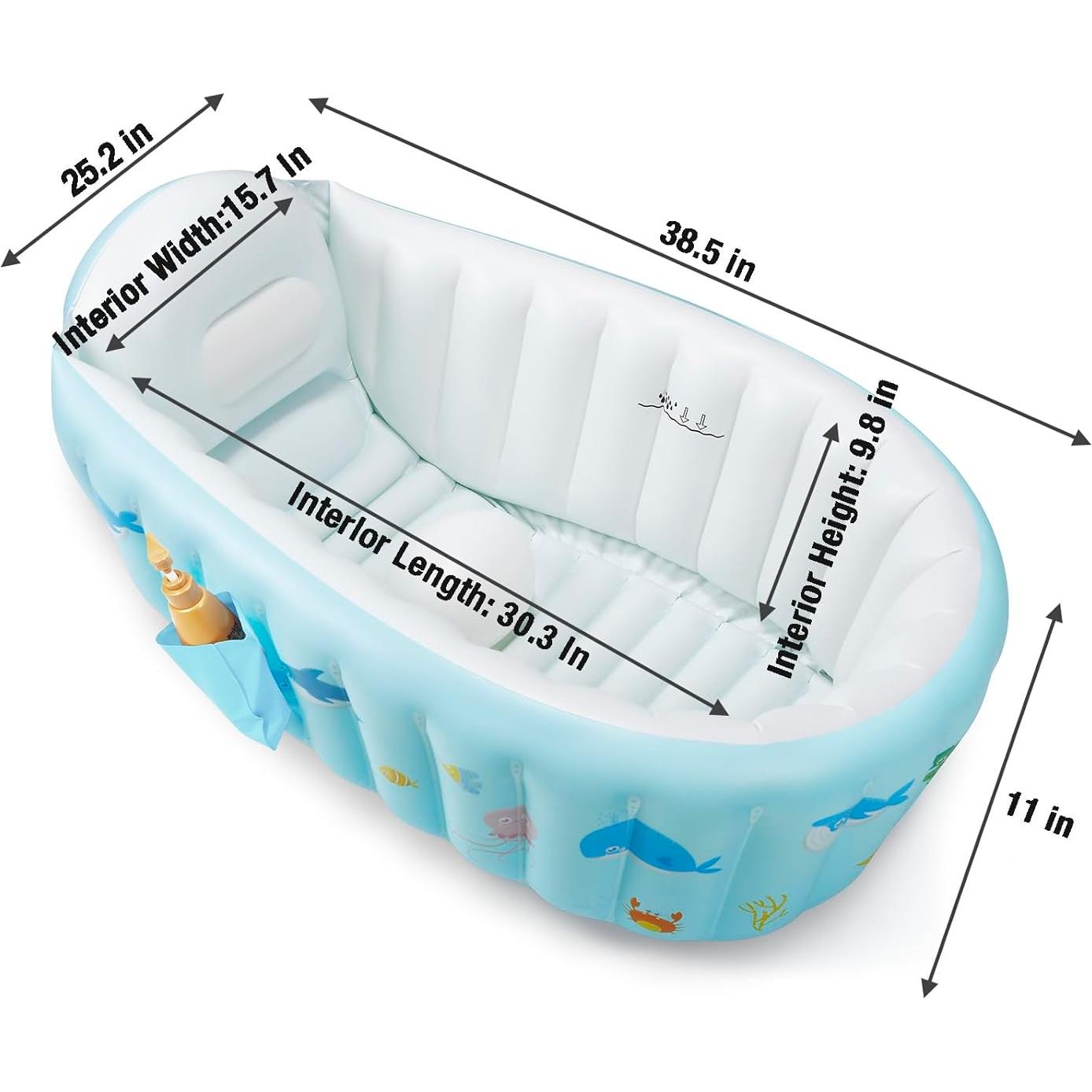 Bañera Inflable para Bebés PandaEar - Portátil 97.79x64.01 cm