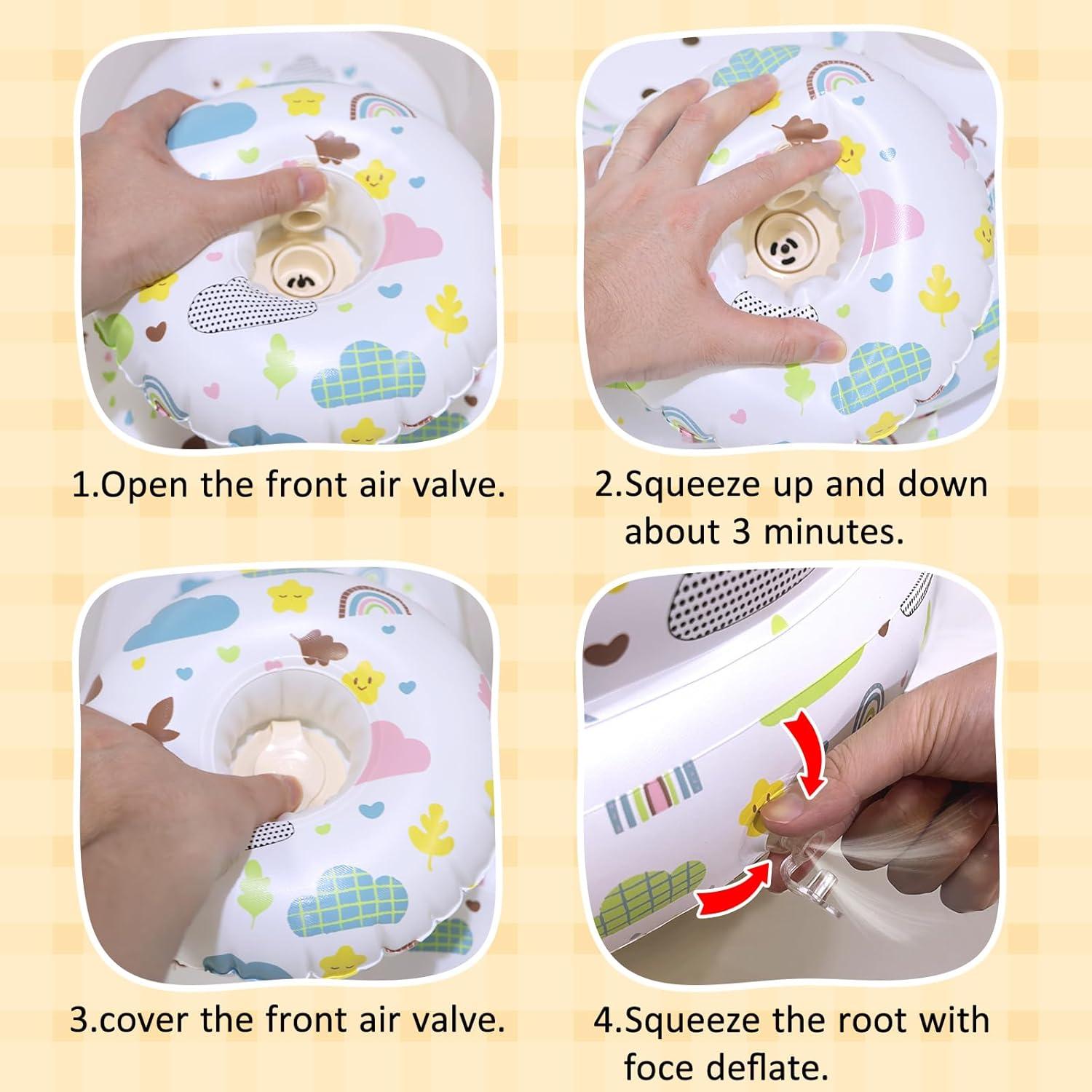 Silla Inflable para Bebés 3-36 Meses Arcoíris con Bandeja