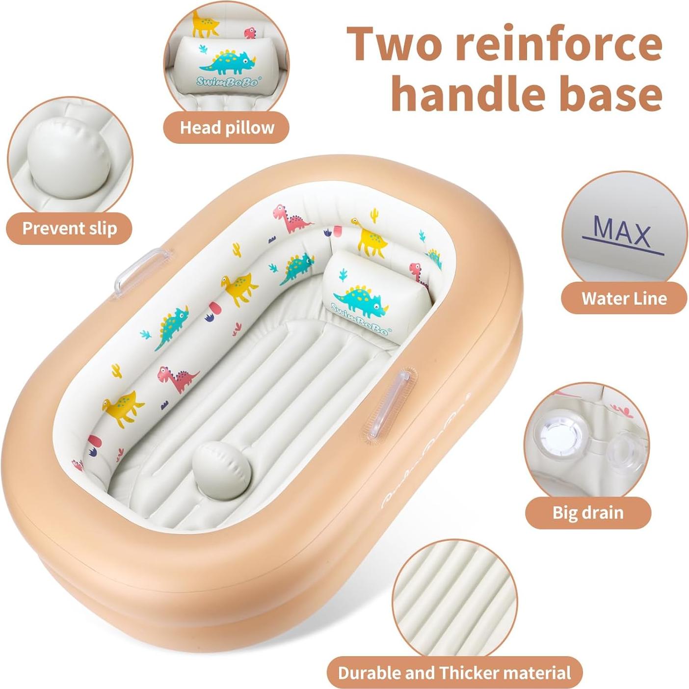 Bañera Inflable para Bebés Swimbobo - PVC Suave y Portátil