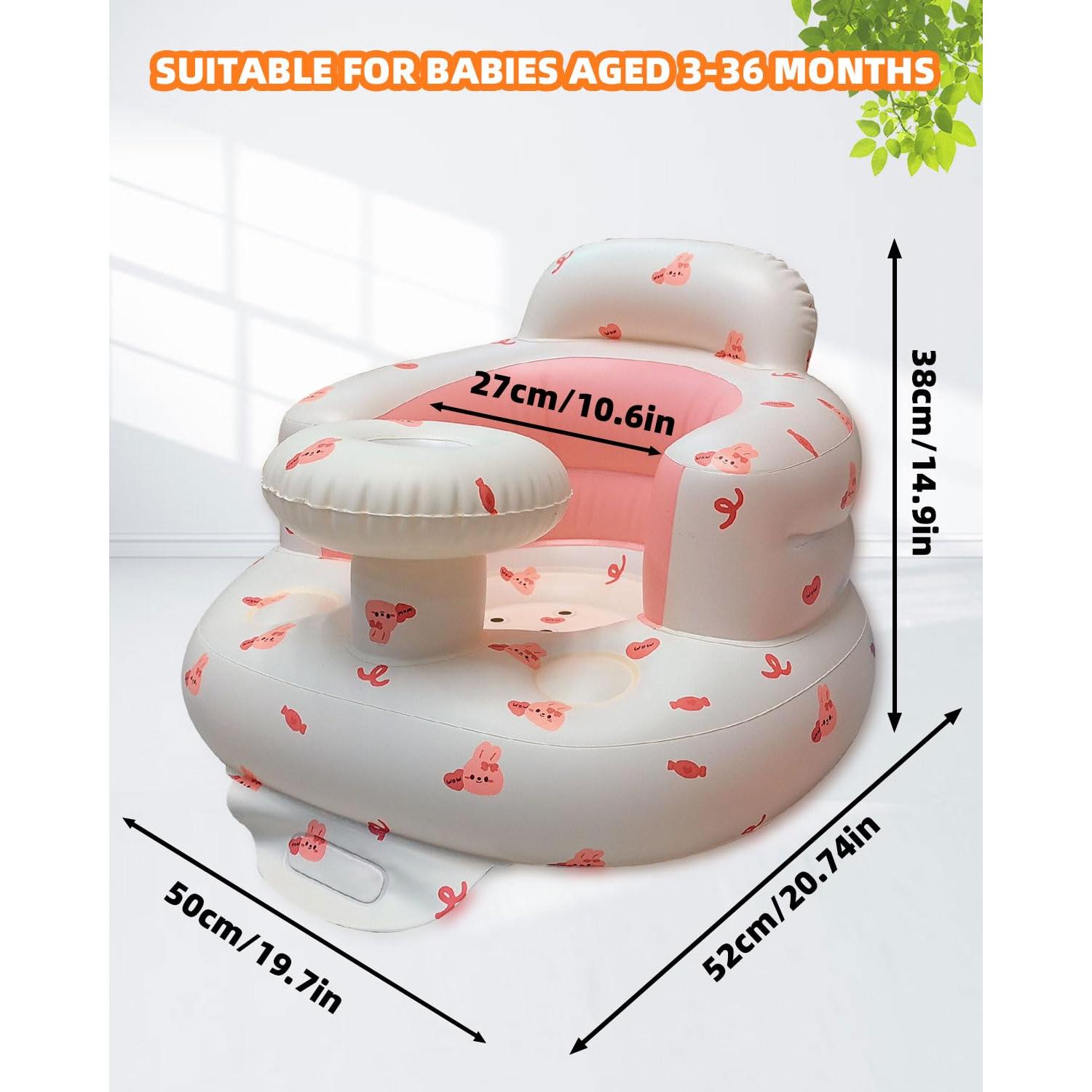 Asiento Inflable para Bebés AGITVPS con Bandeja Conejito Amoroso