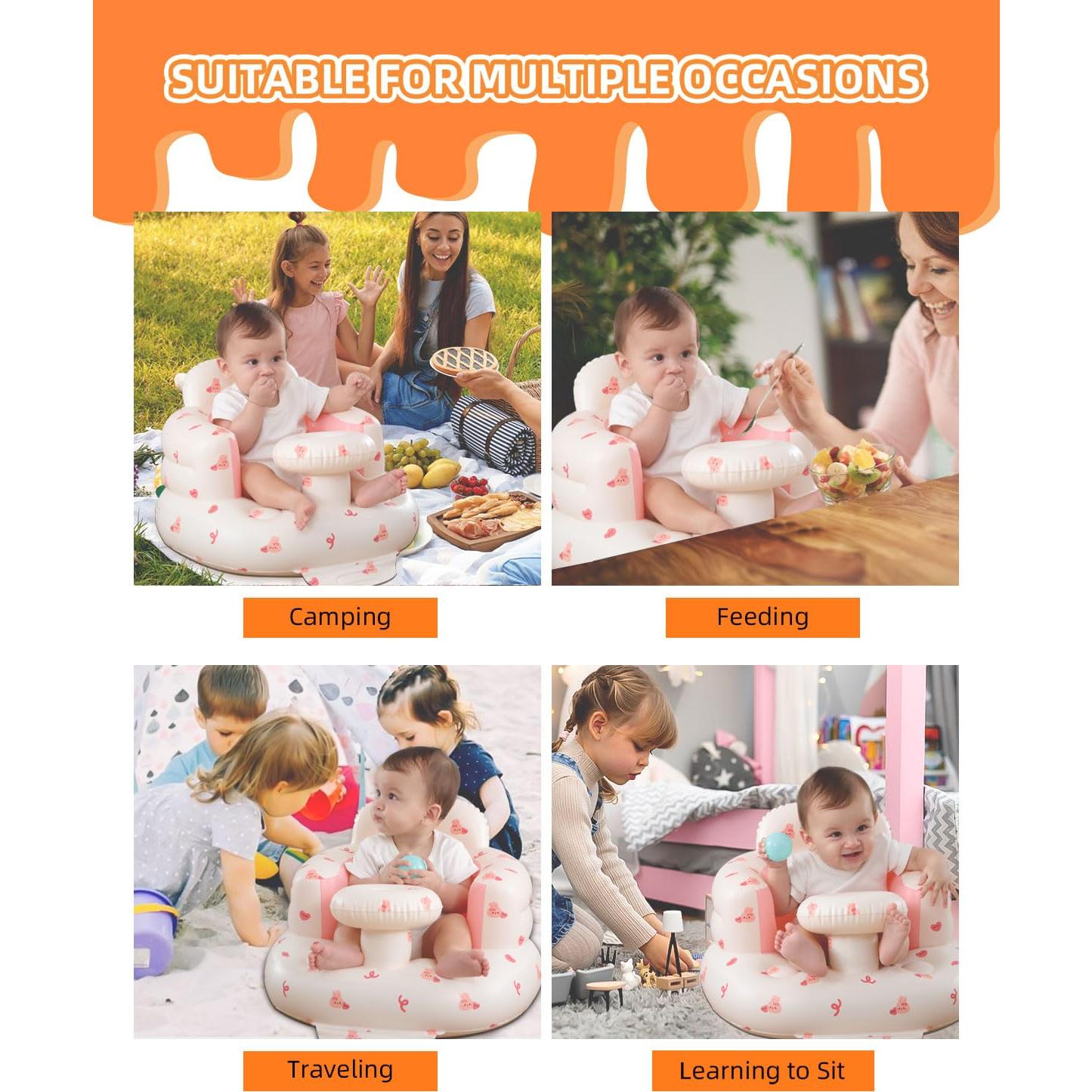 Asiento Inflable para Bebés AGITVPS con Bandeja Conejito Amoroso