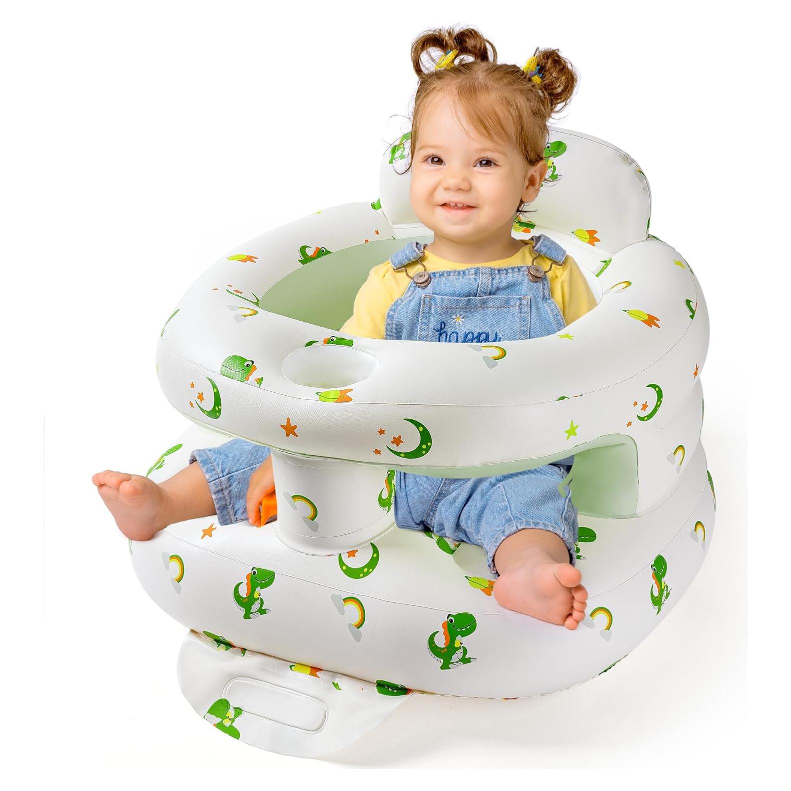 Asiento Inflable para Bebés Dinosaurio con Soporte Ergonómico
