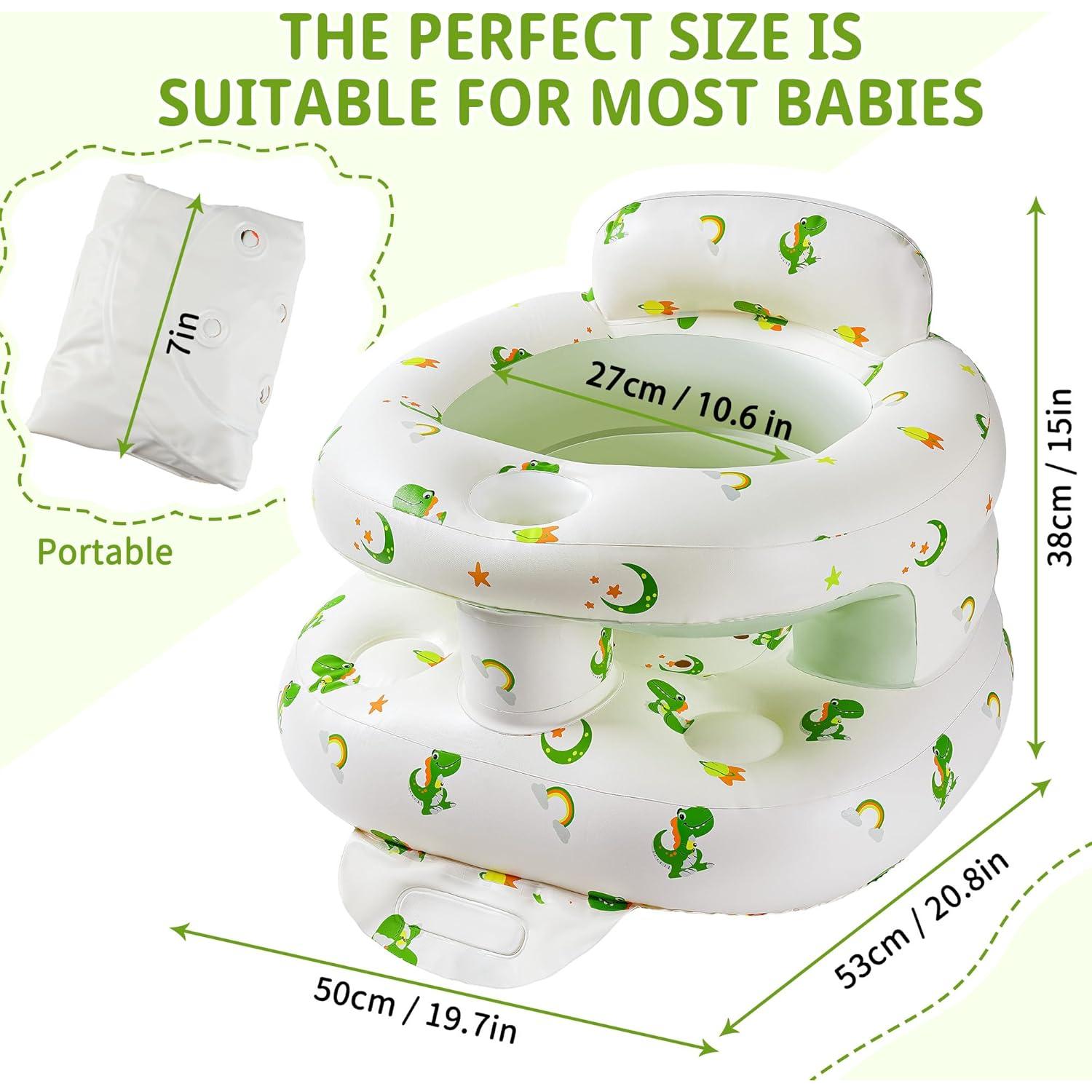 Asiento Inflable para Bebés Dinosaurio con Soporte Ergonómico