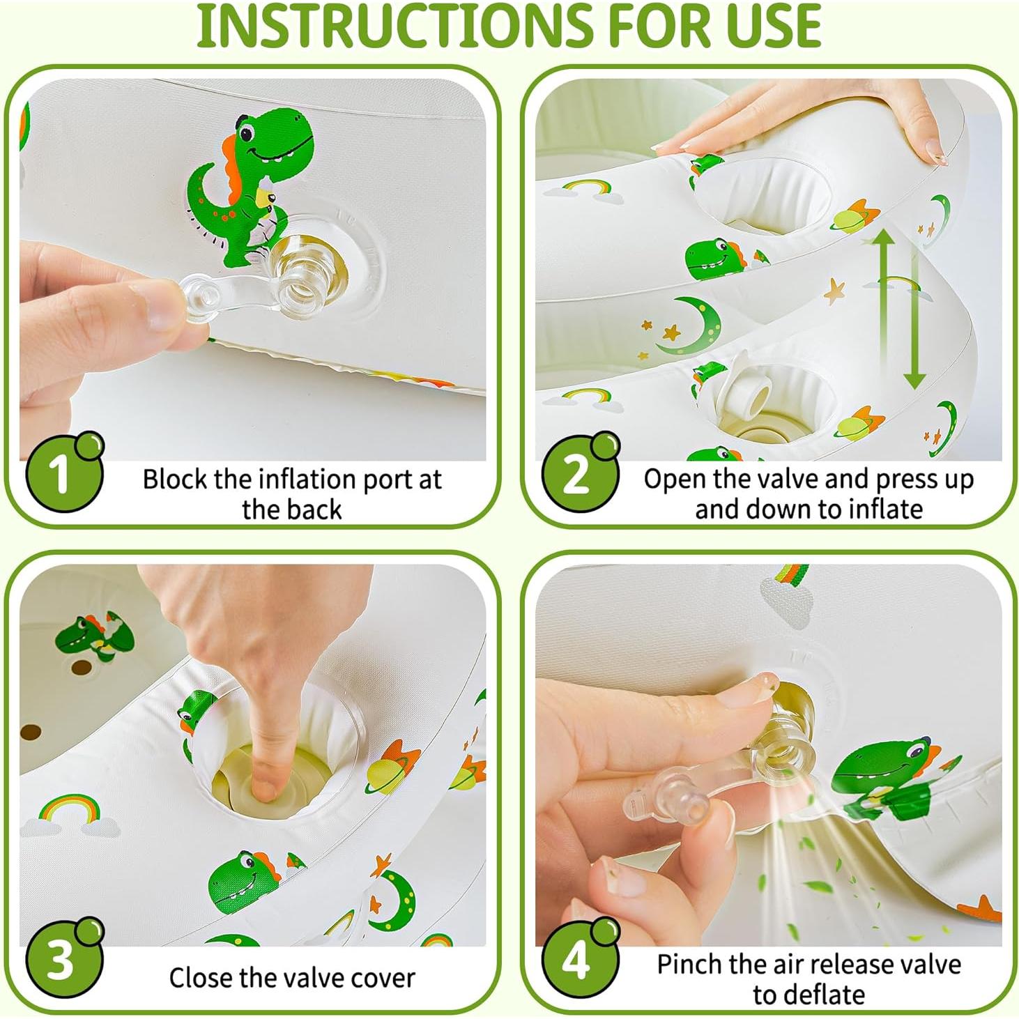 Asiento Inflable para Bebés Dinosaurio con Soporte Ergonómico