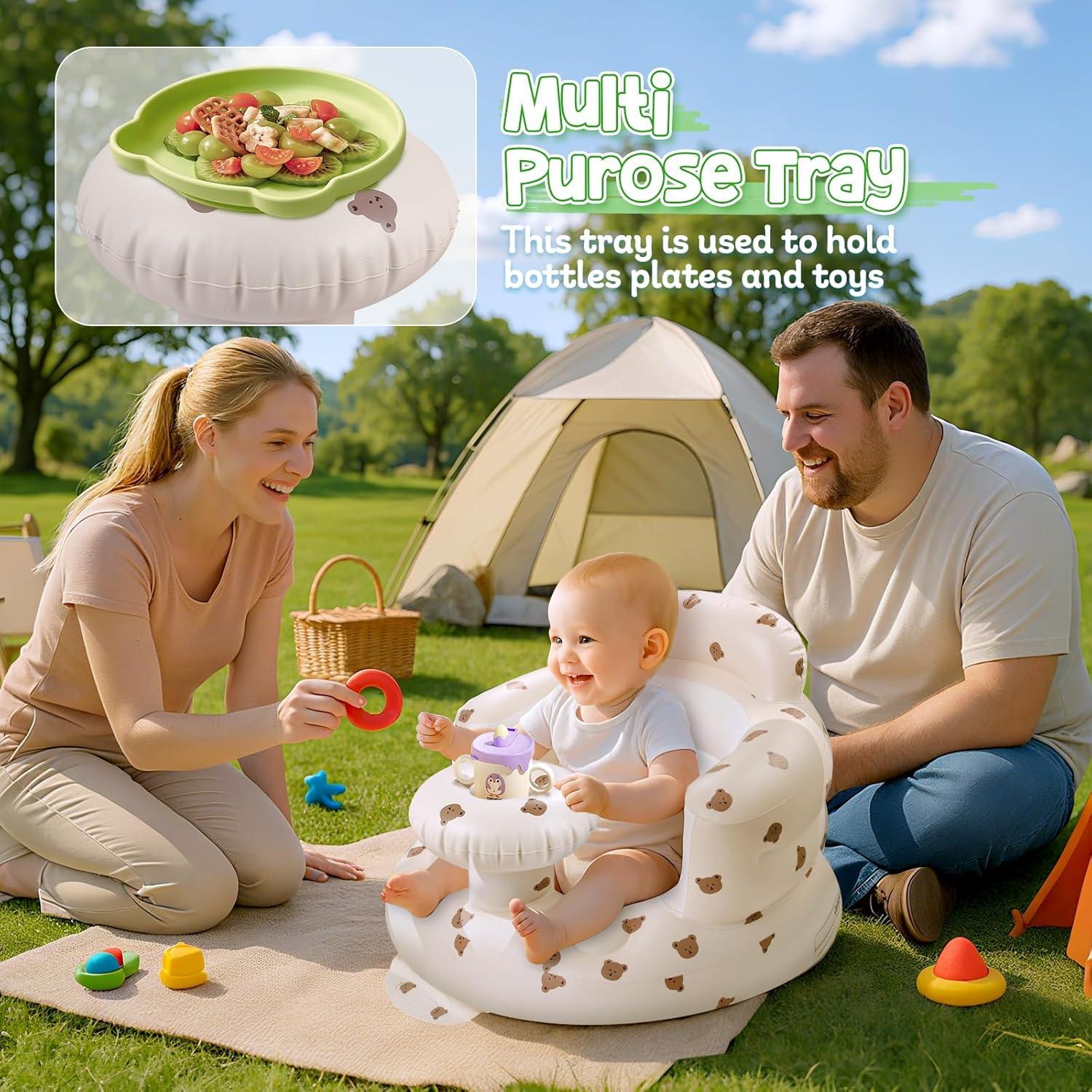 Asiento Inflable para Bebés Arscniek Beige Cabeza de Oso