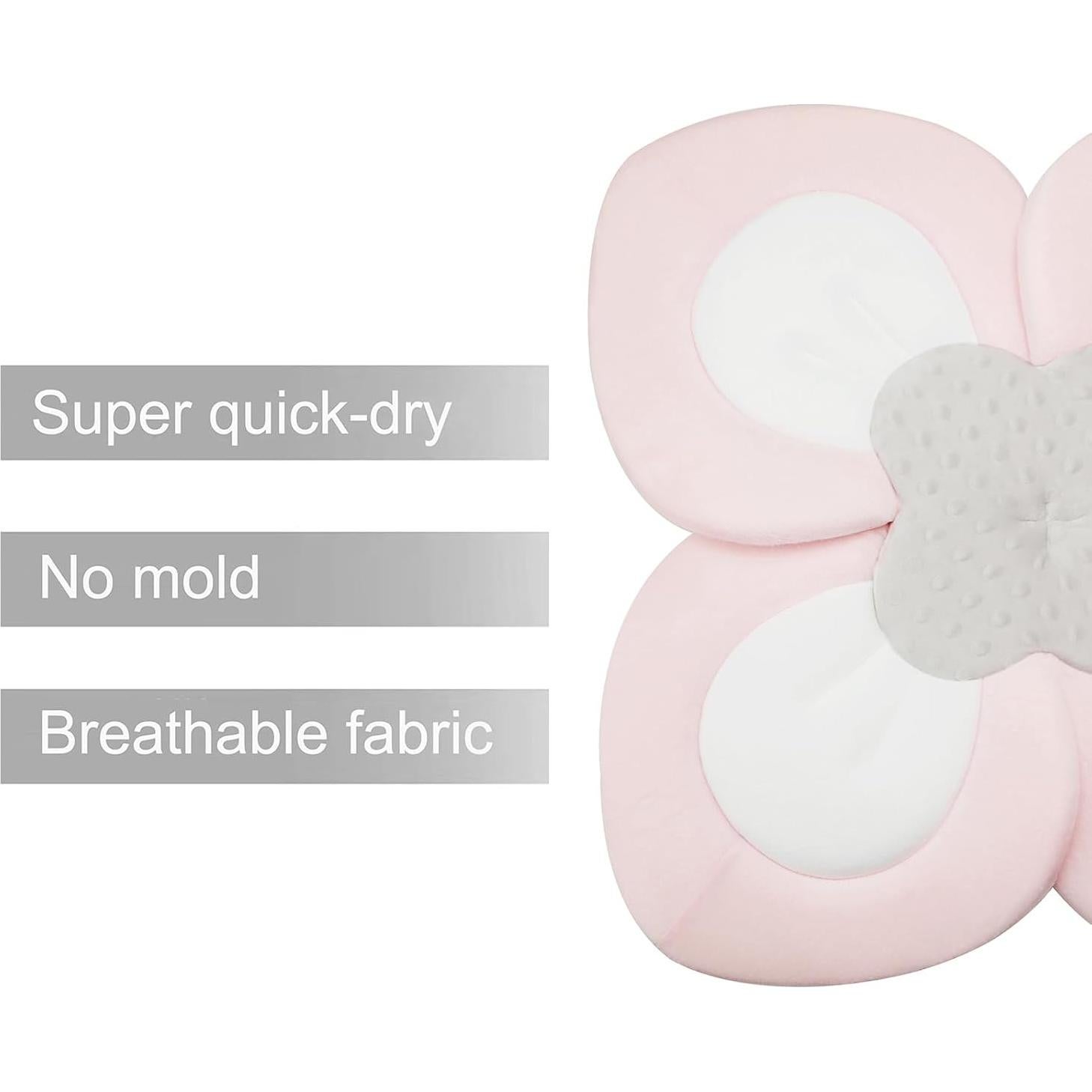 Almohadilla de Baño para Bebés PandaEar Rosa Suave y Segura