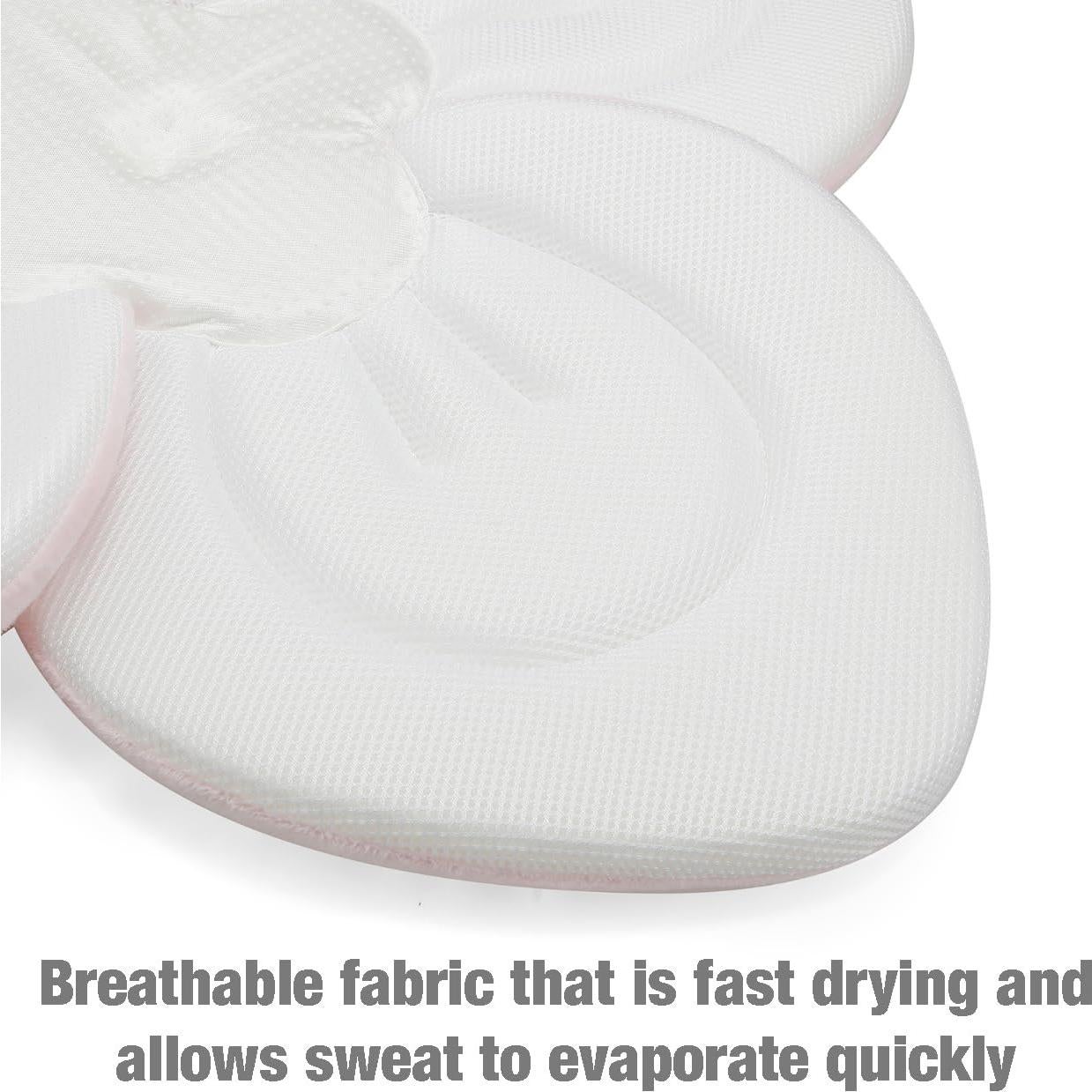 Almohadilla de Baño para Bebés PandaEar Rosa Suave y Segura