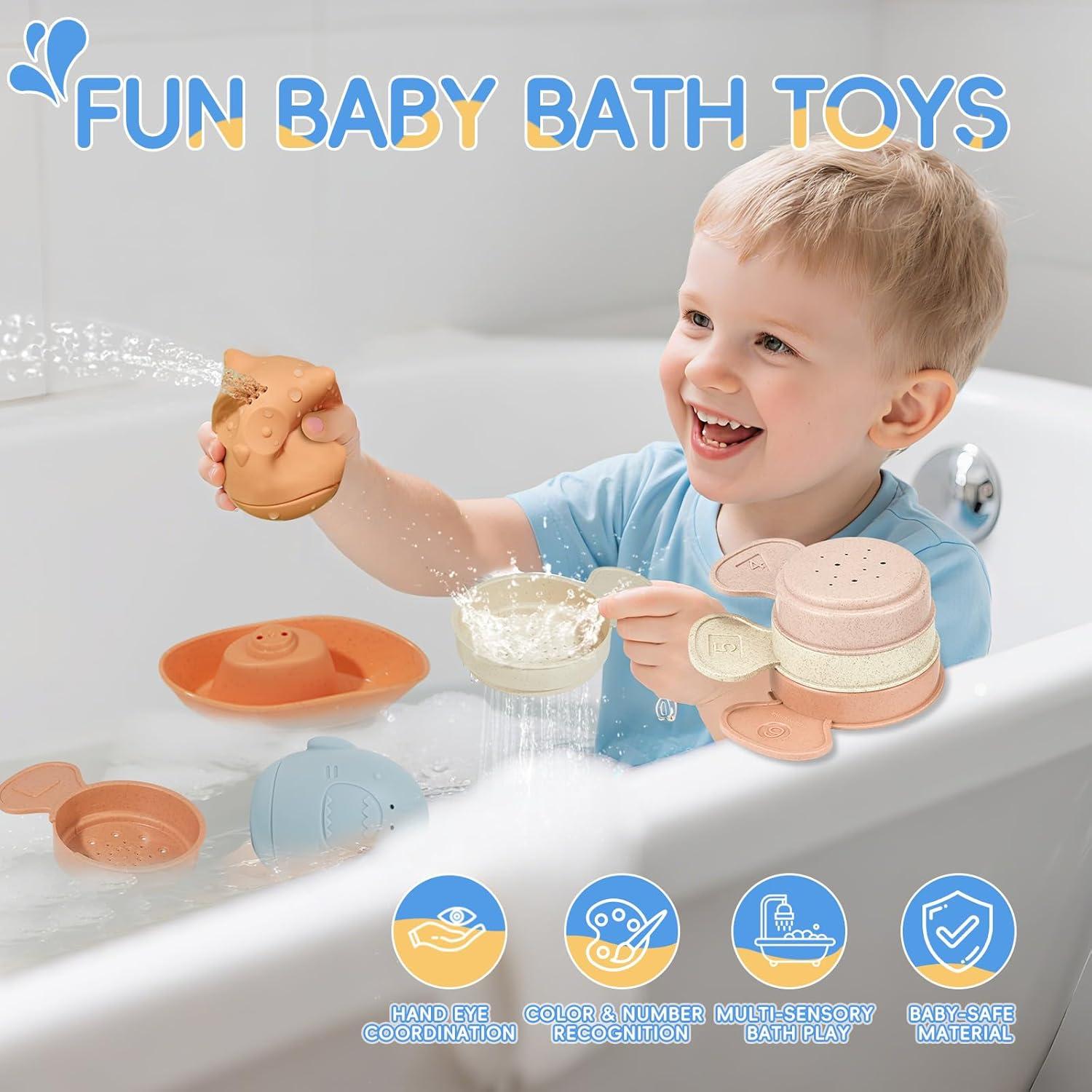 Juguetes de baño AMCHSURI para bebés 16 piezas sin moho