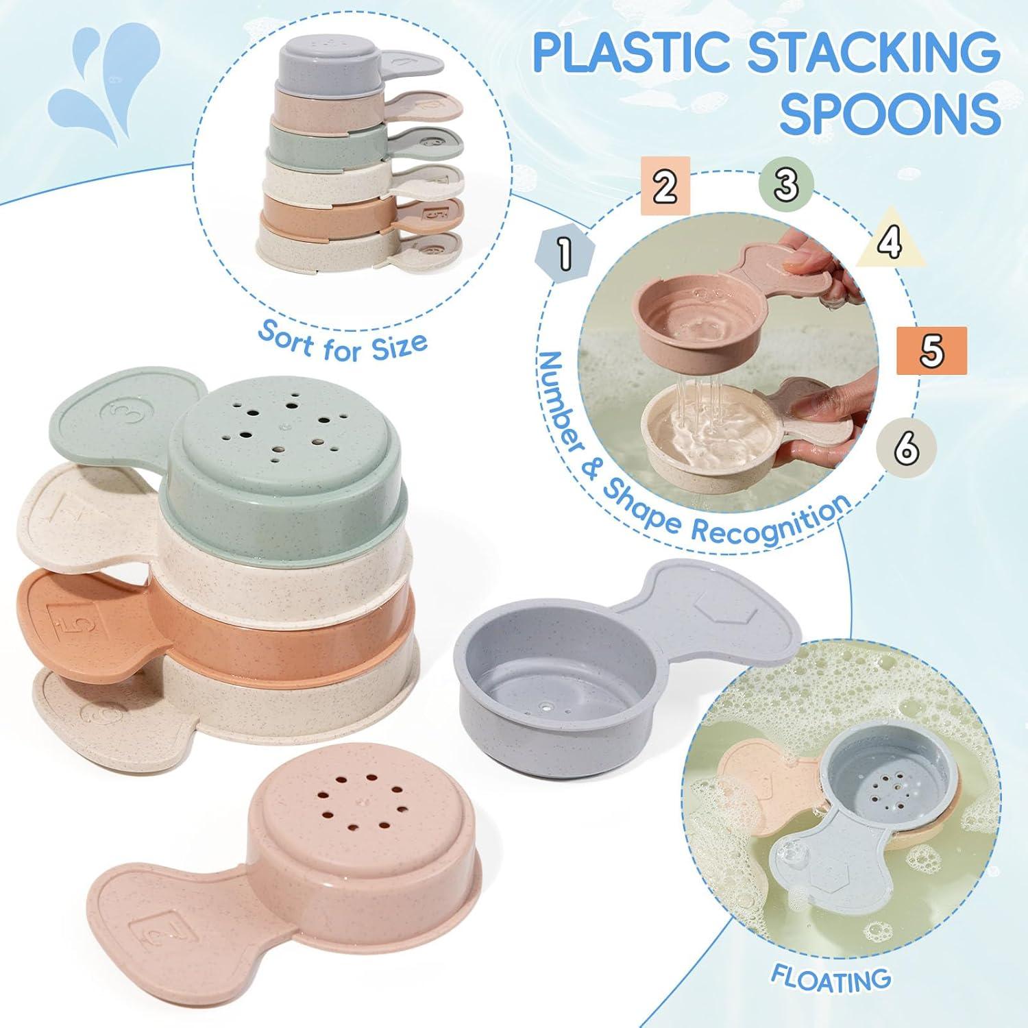 Juguetes de baño AMCHSURI para bebés 16 piezas sin moho