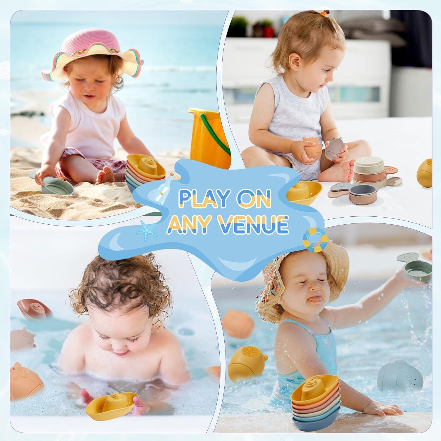 Juguetes de baño AMCHSURI para bebés 16 piezas sin moho