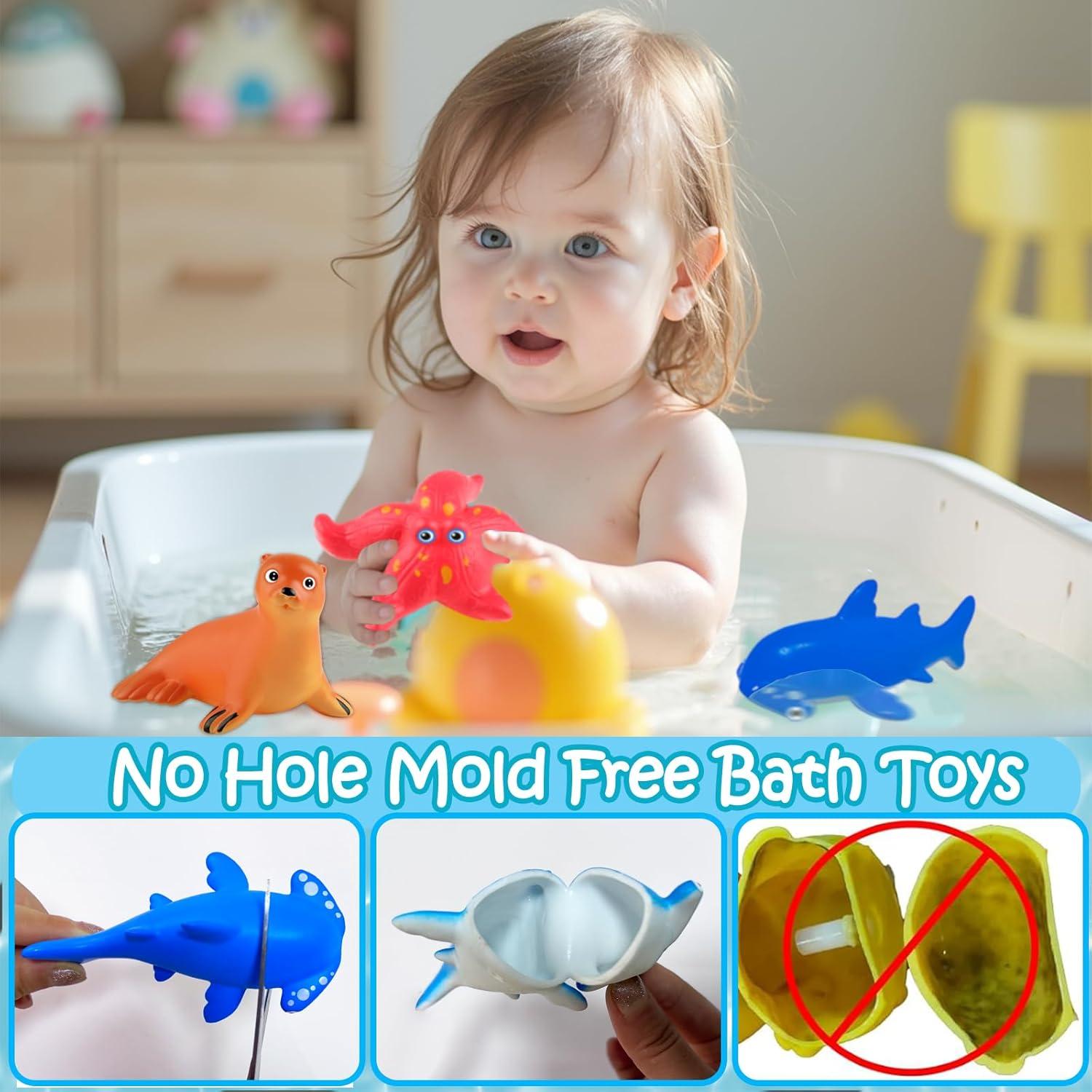 Juguetes de baño Tidesiok sin agujeros para niños 1-3 años