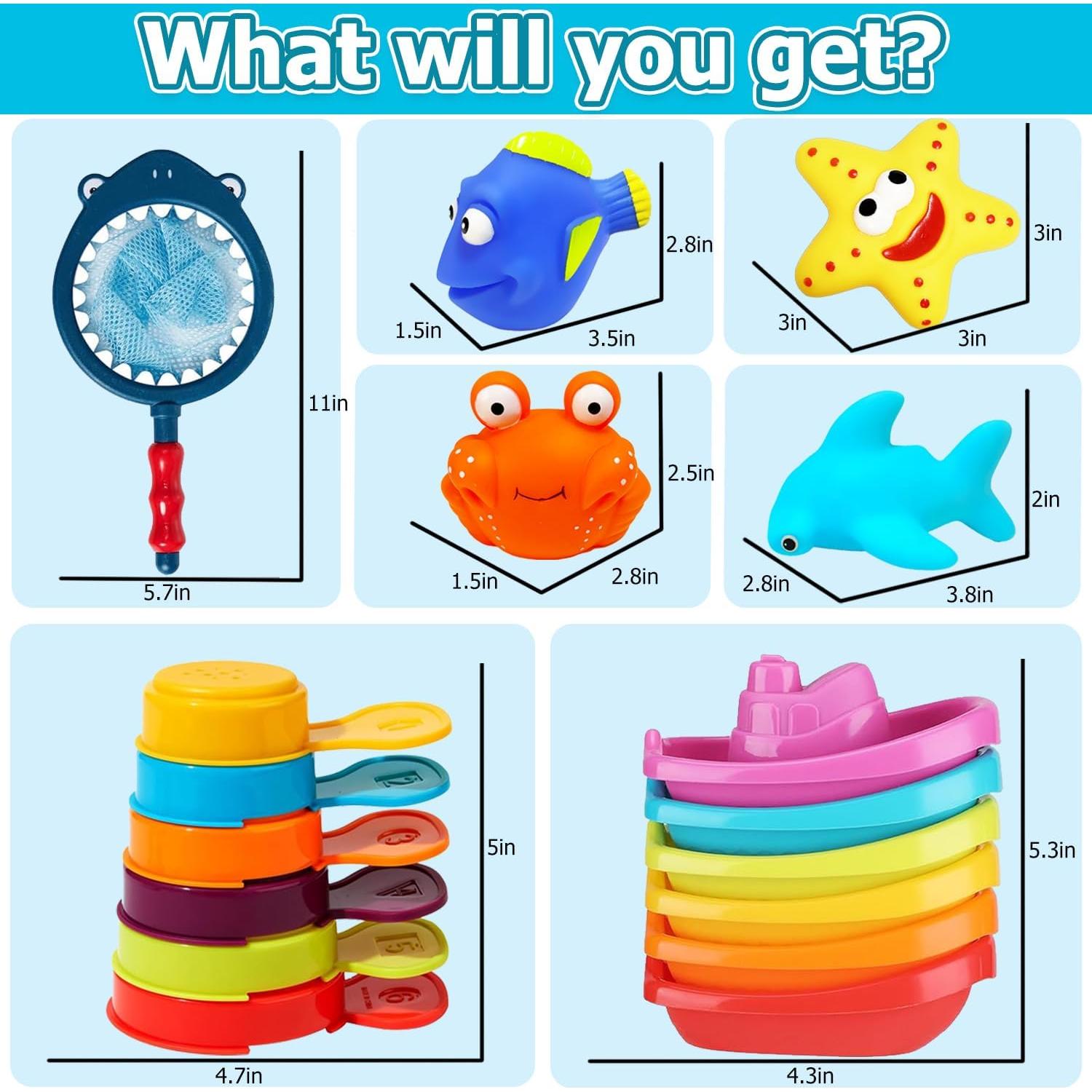 Juguetes de baño Tidesiok 17 PCS para bebés 1 a 3 años