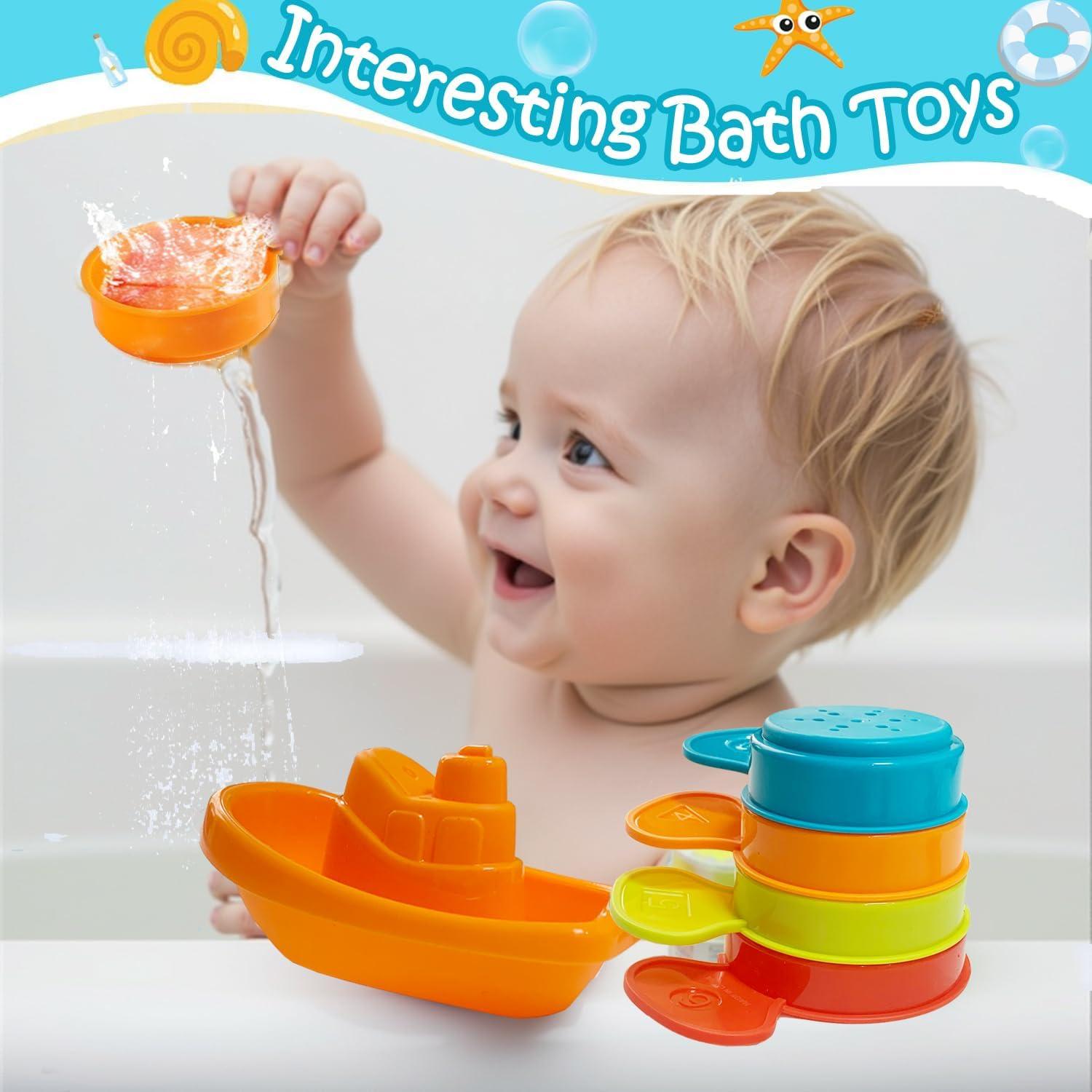 Juguetes de baño Tidesiok 17 PCS para bebés 1 a 3 años