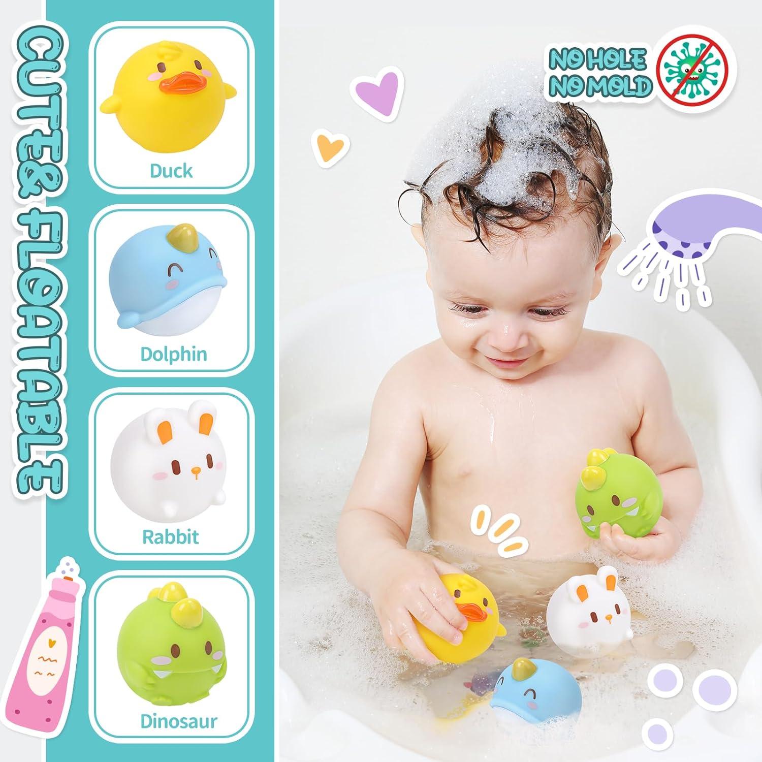 Juguetes de Baño Cute Stone para Bebés - Flotantes y Educativos