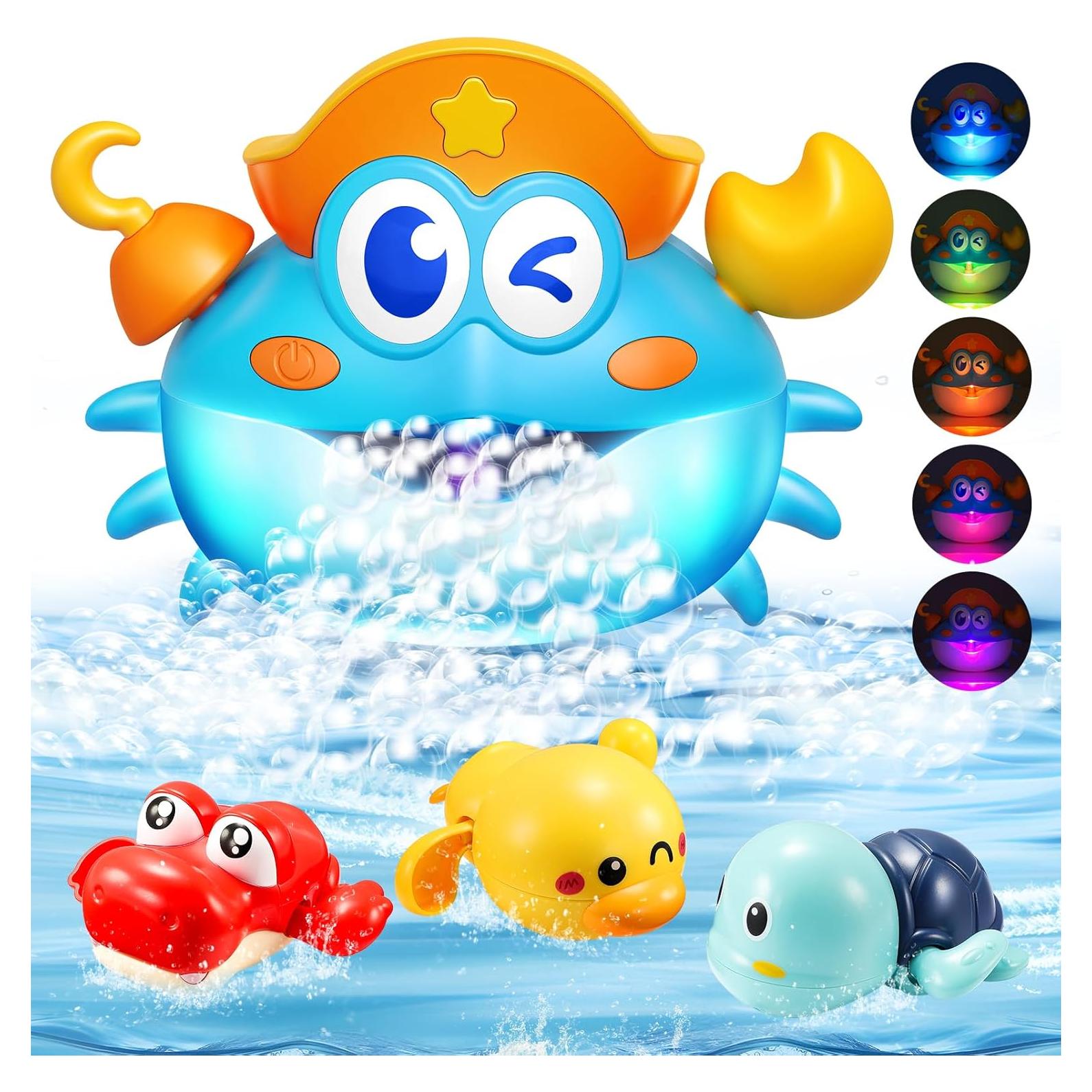 Juguetes de baño para bebés Toyjolka - Máquina de burbujas cangrejo LED