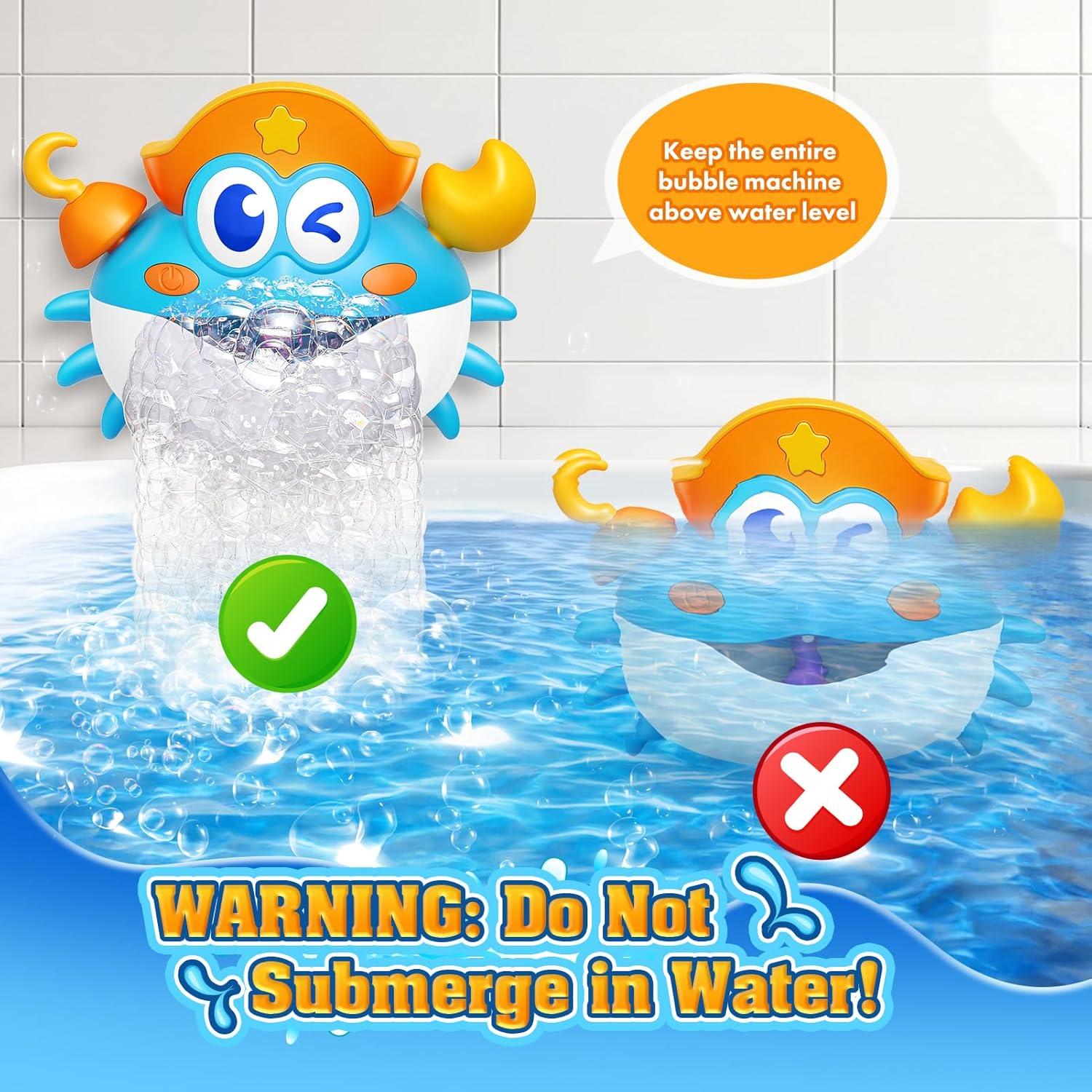 Juguetes de baño para bebés Toyjolka - Máquina de burbujas cangrejo LED