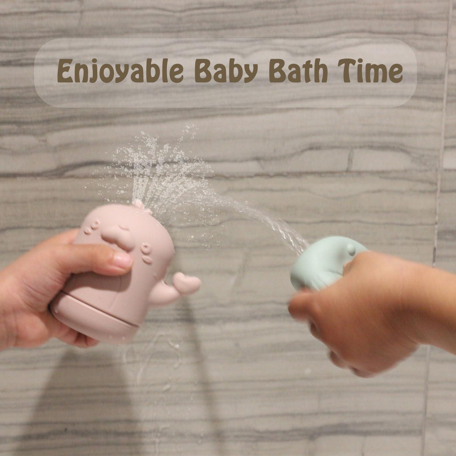 Juguetes de baño de silicona Ginbear para bebés - 4 piezas Dino