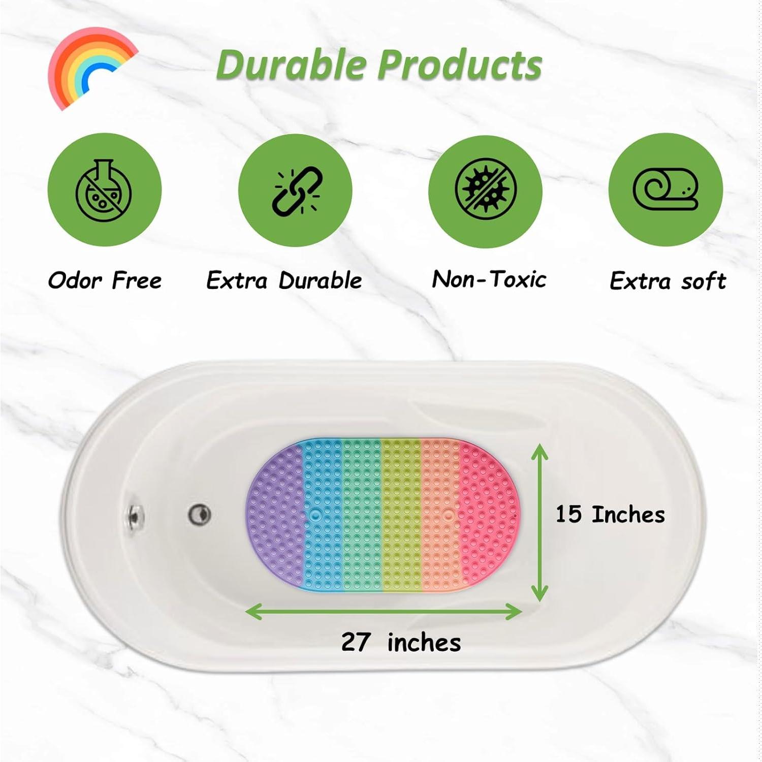 Alfombrilla de Baño Antideslizante Joiyota Arcoíris 68.58x38.1 cm