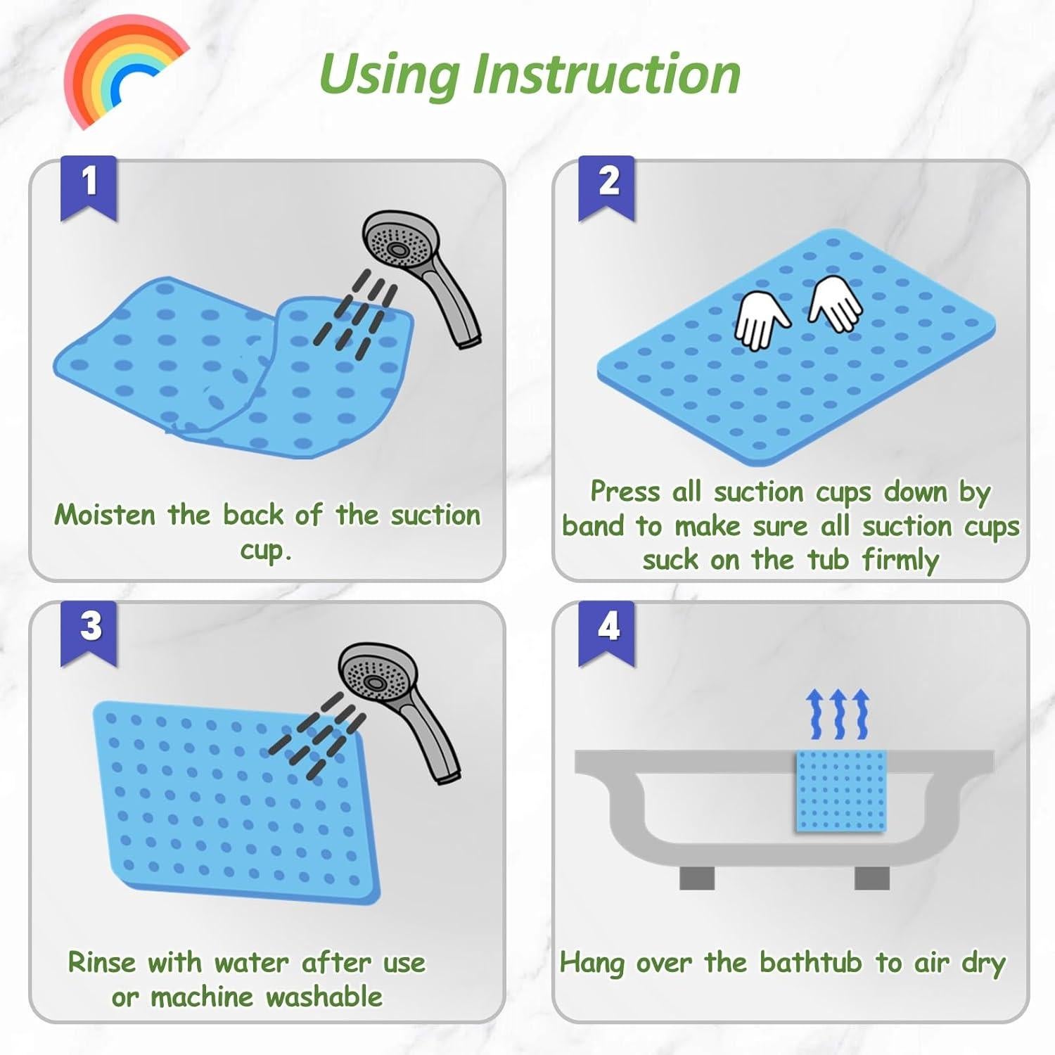 Alfombrilla de Baño Antideslizante Joiyota Arcoíris 68.58x38.1 cm