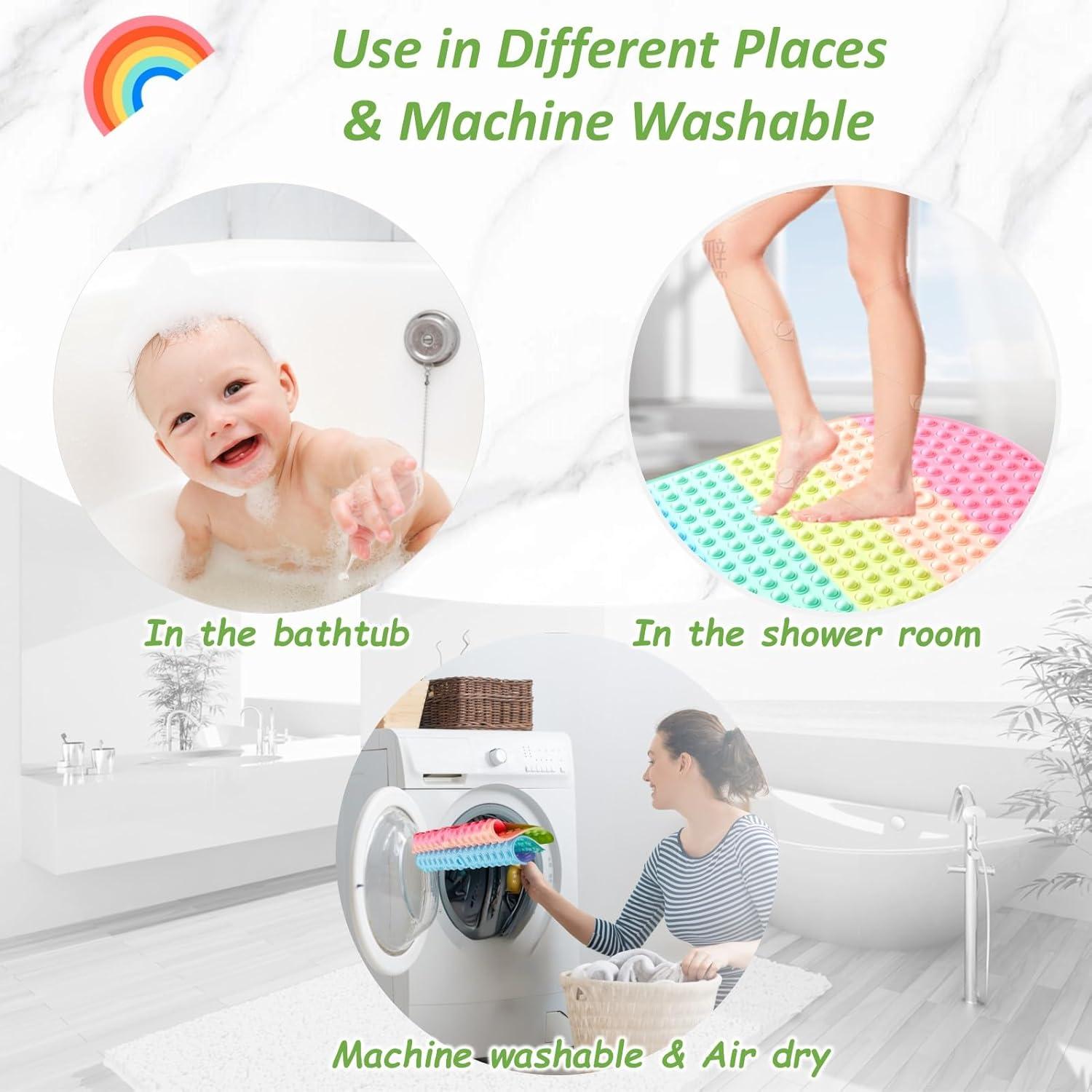 Alfombrilla de Baño Antideslizante Joiyota Arcoíris 68.58x38.1 cm