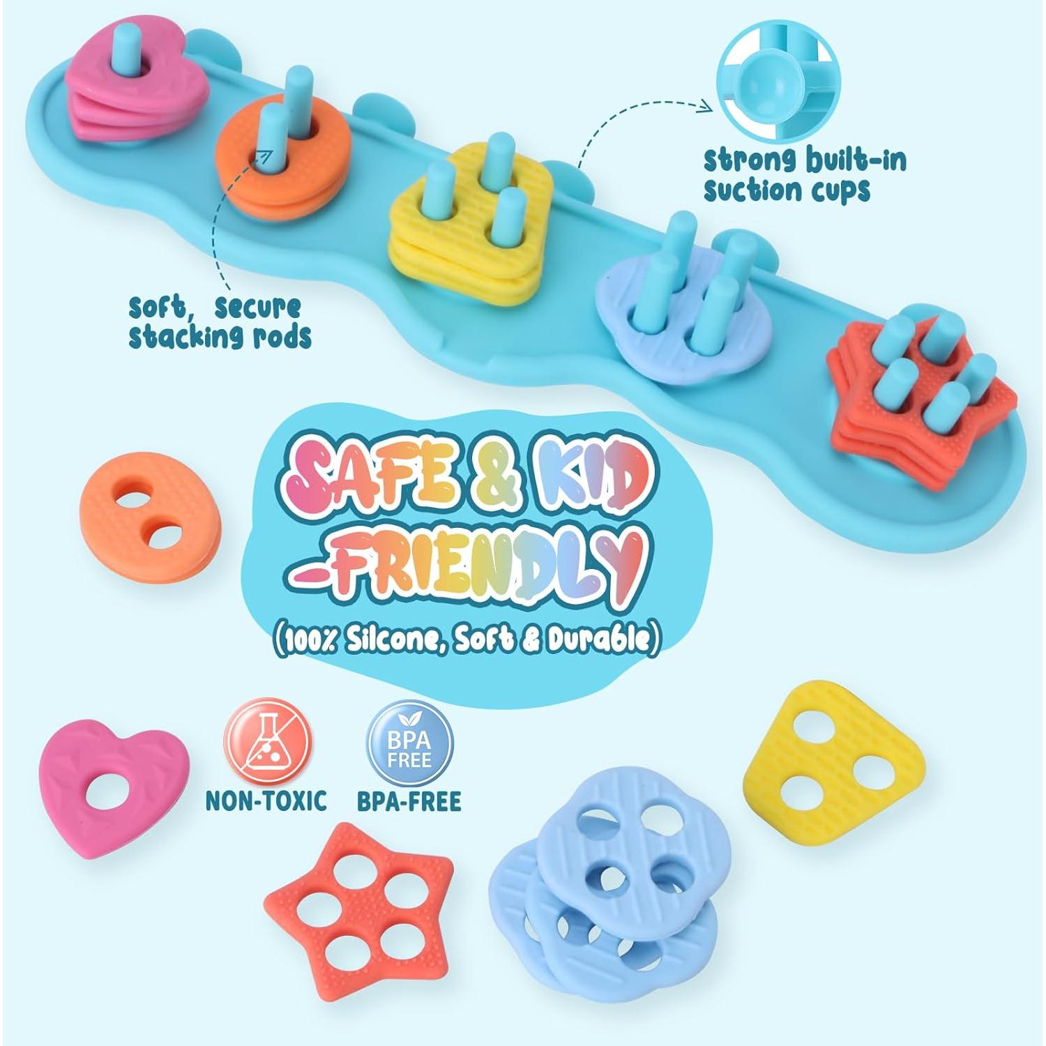 Set de Juguetes de Baño de Silicona para Bebés - 20 Piezas
