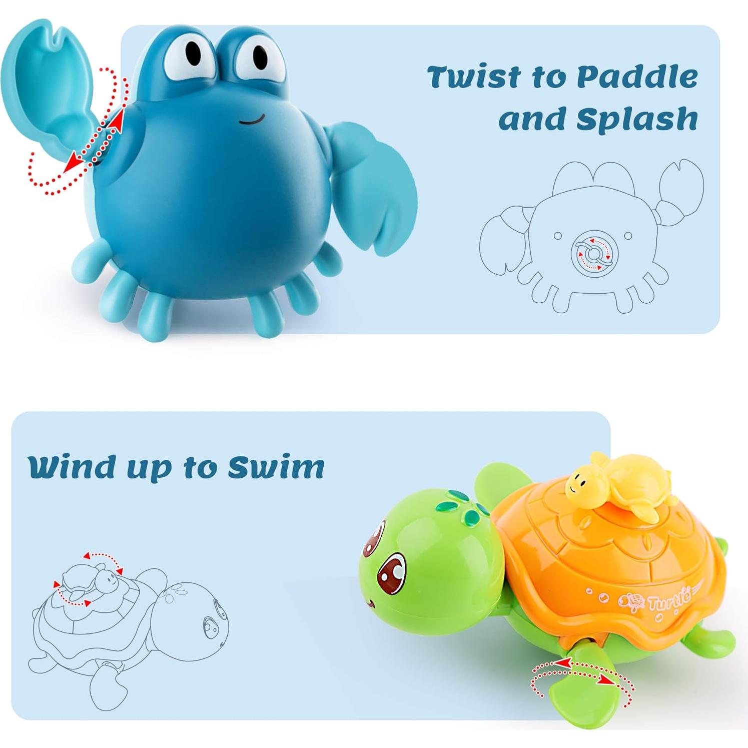 Juguetes de Baño iPlay, iLearn 8 Piezas con Organizador