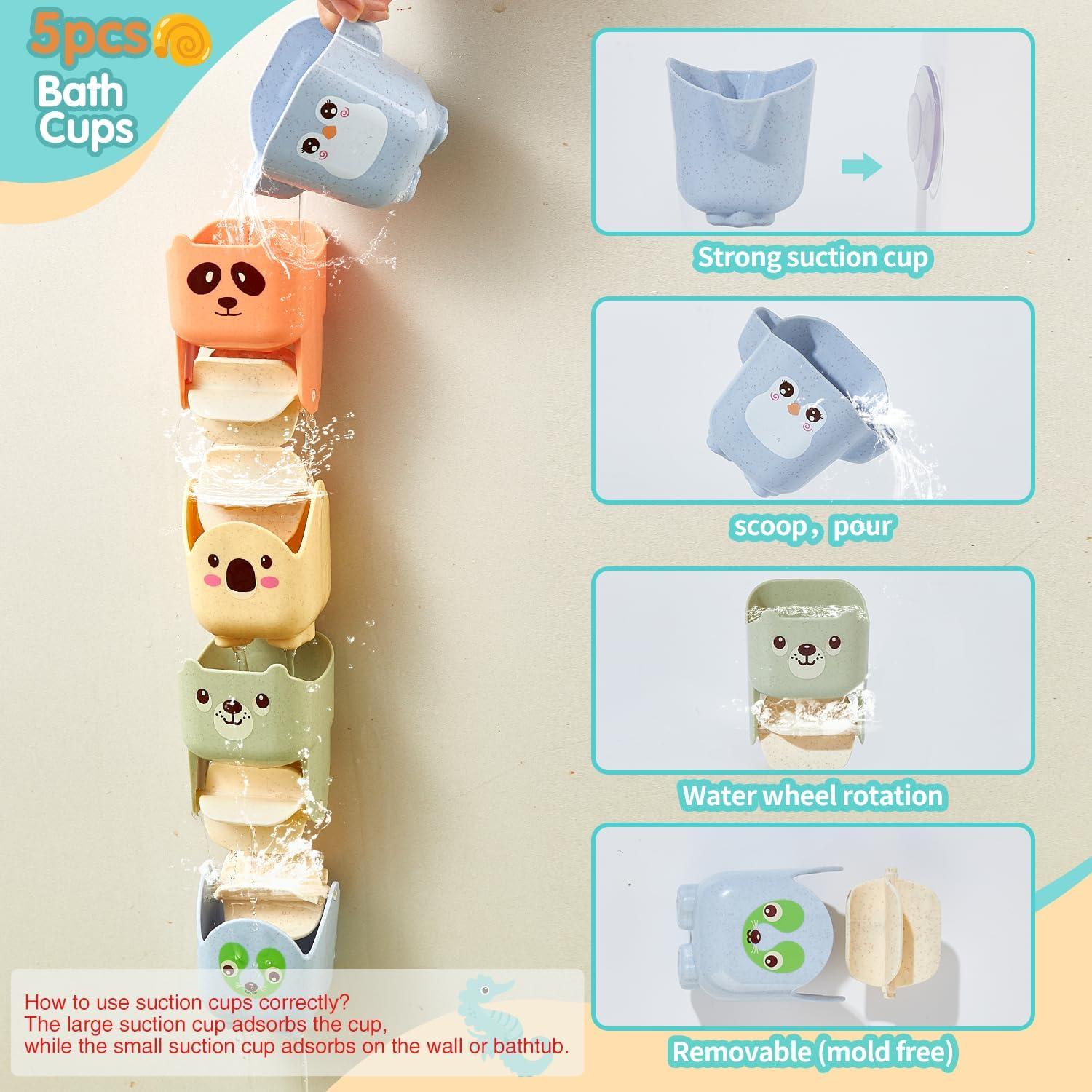 Juguetes de baño AMCHSURI 14 piezas para bebés 6-36 meses