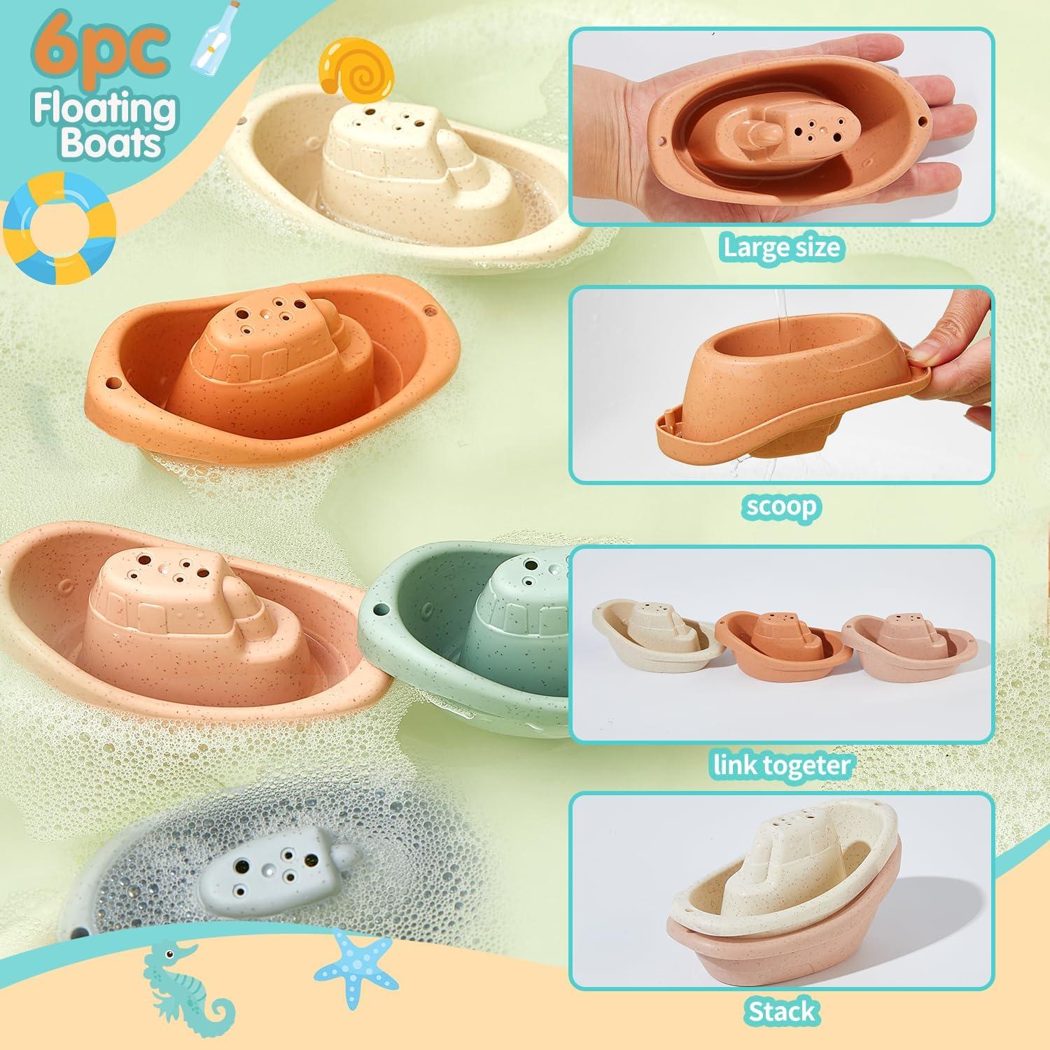 Juguetes de baño AMCHSURI 14 piezas para bebés 6-36 meses