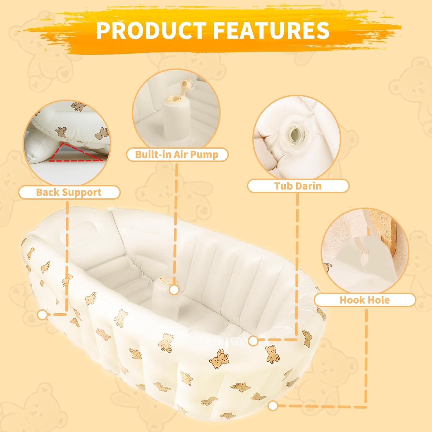 Bañera Inflable para Bebés EKEPE 90x54.9 cm Antideslizante