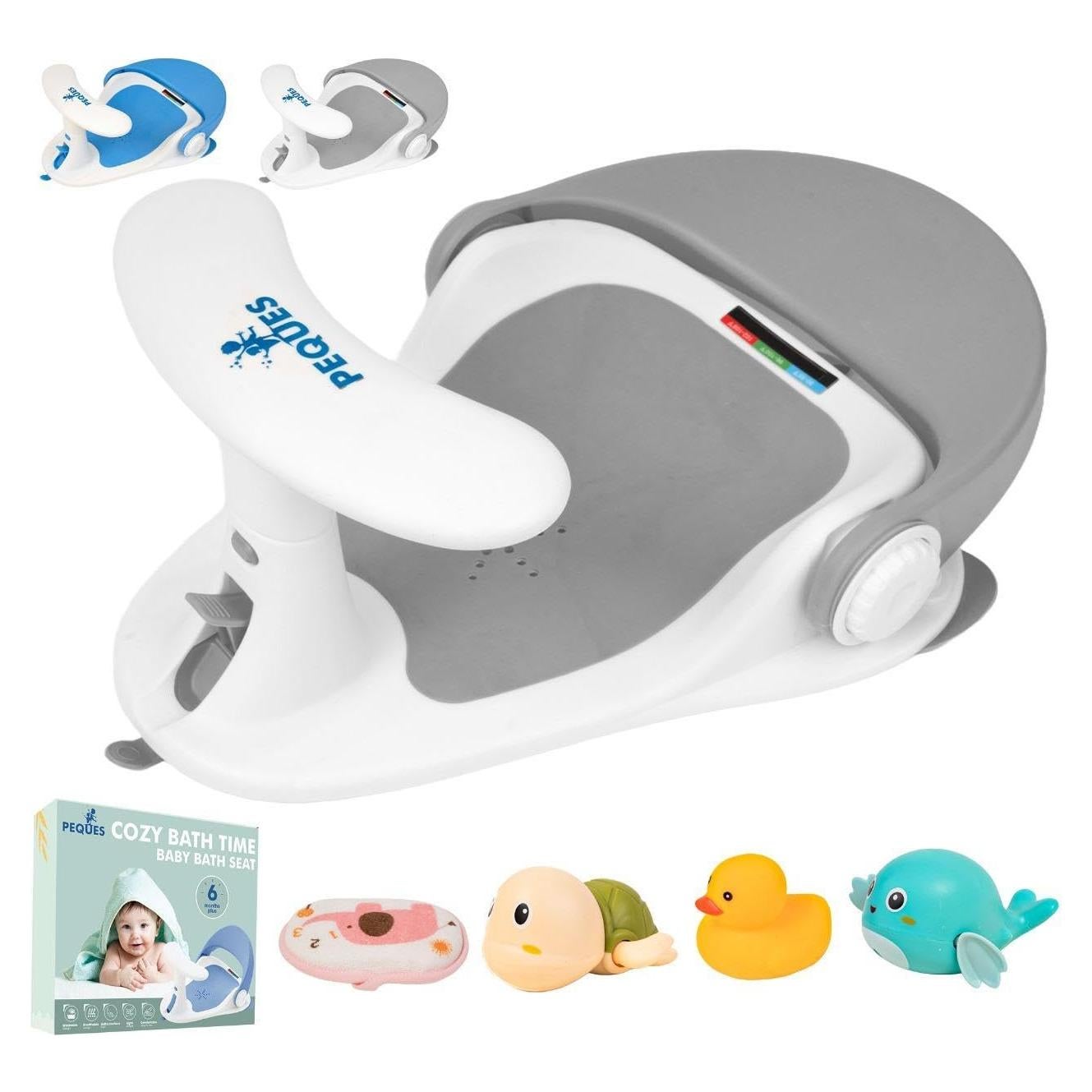 Asiento de Baño Antideslizante para Bebés Gris - 6 Meses en Adelante