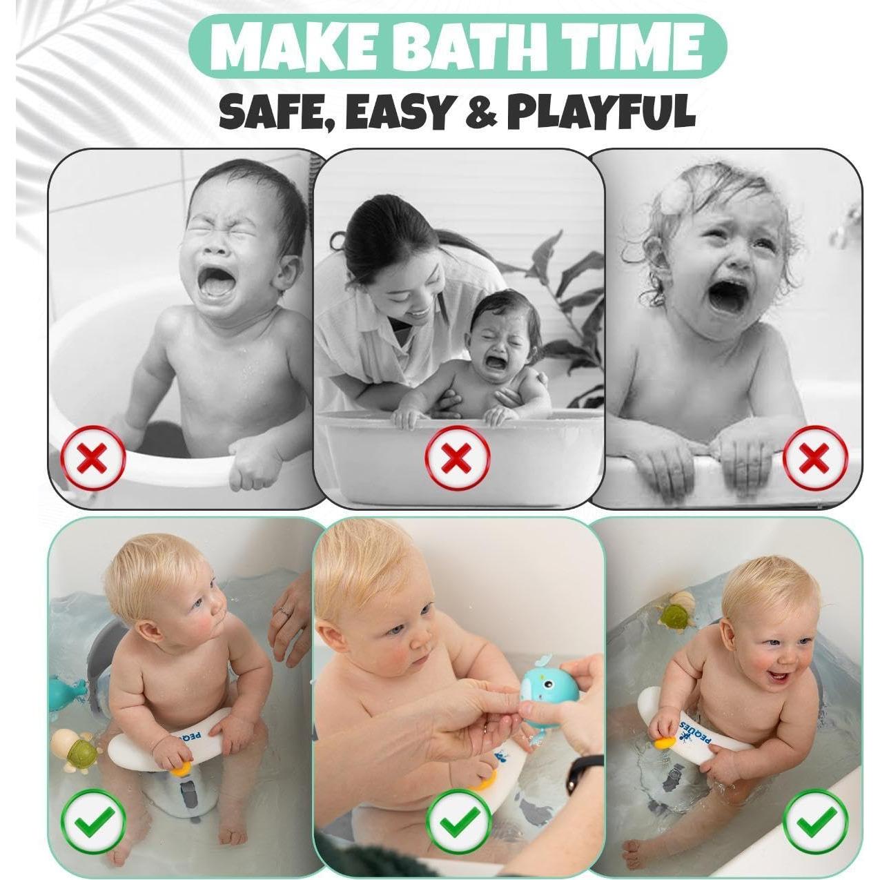 Asiento de Baño Antideslizante para Bebés Gris - 6 Meses en Adelante