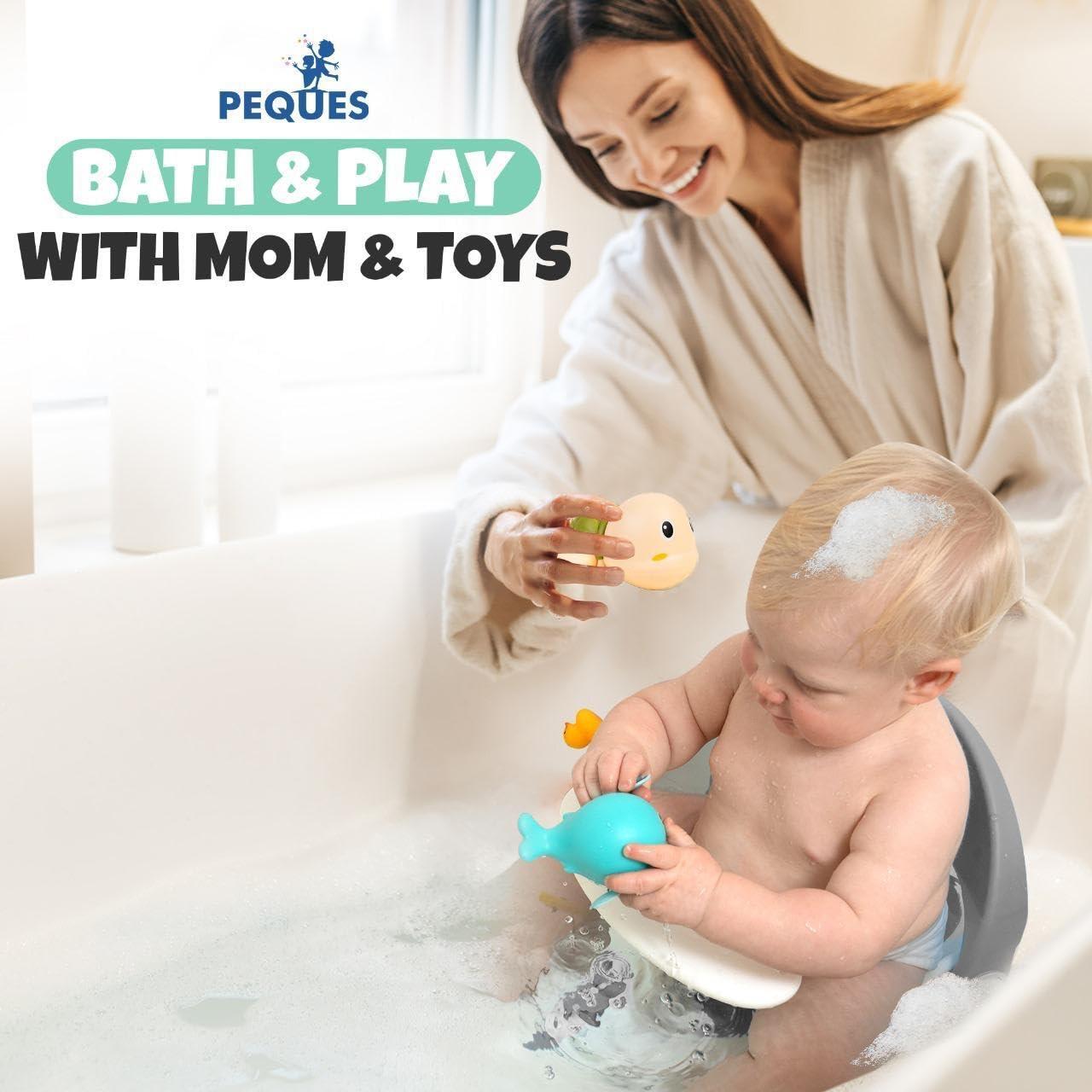 Asiento de Baño Antideslizante para Bebés Gris - 6 Meses en Adelante