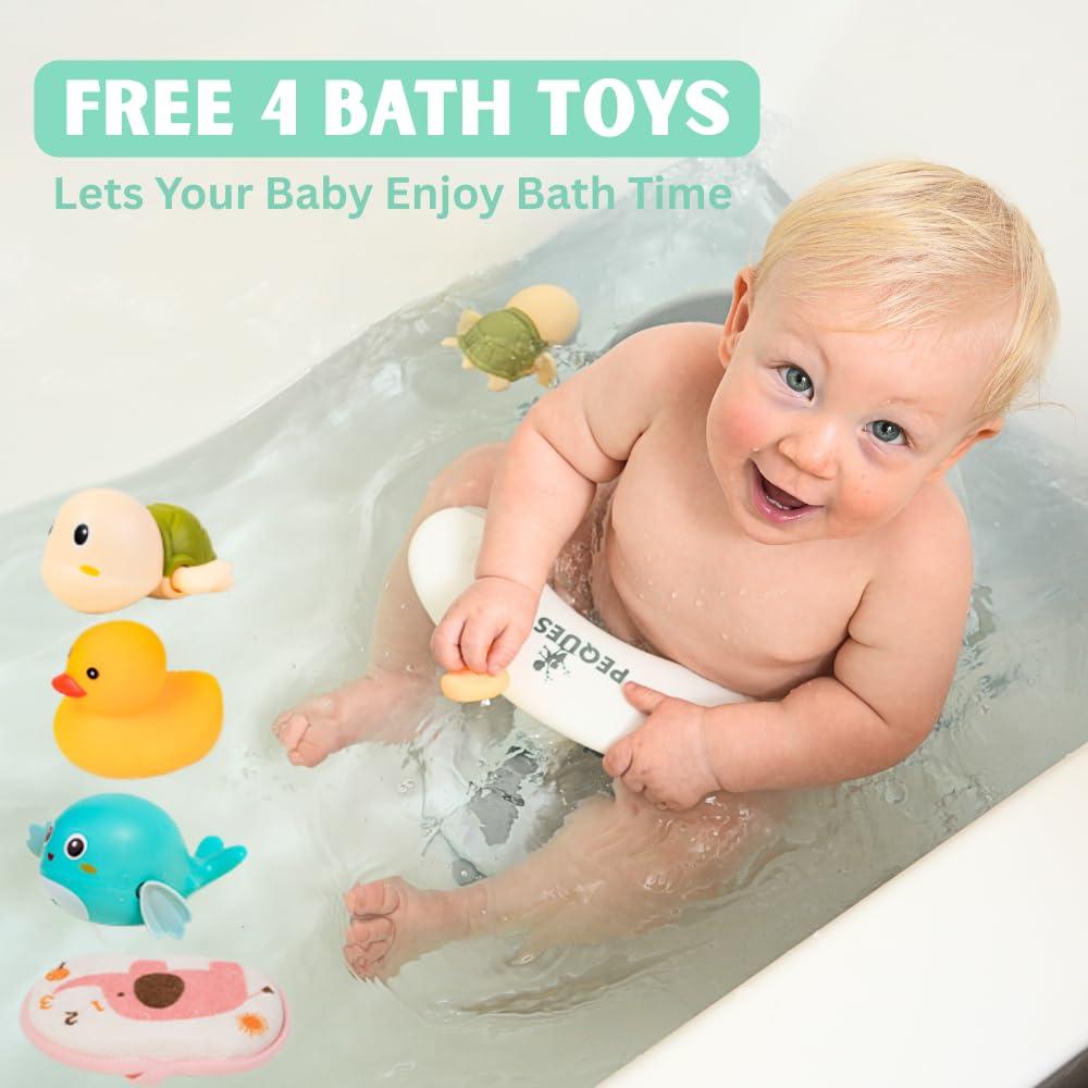 Asiento de Baño Antideslizante para Bebés Gris - 6 Meses en Adelante