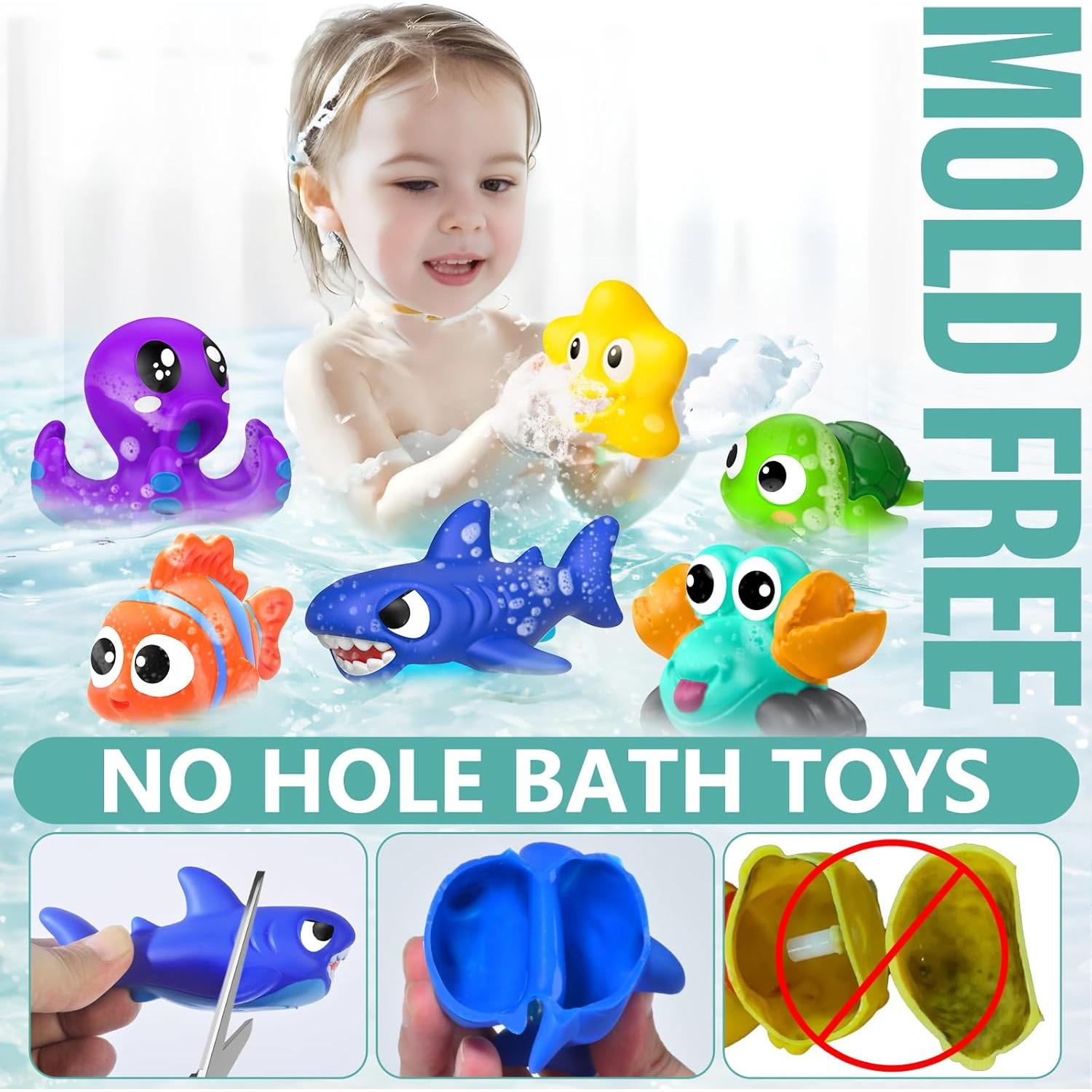 Juguetes de baño para bebés GZHFMUS 8 piezas animales marinos