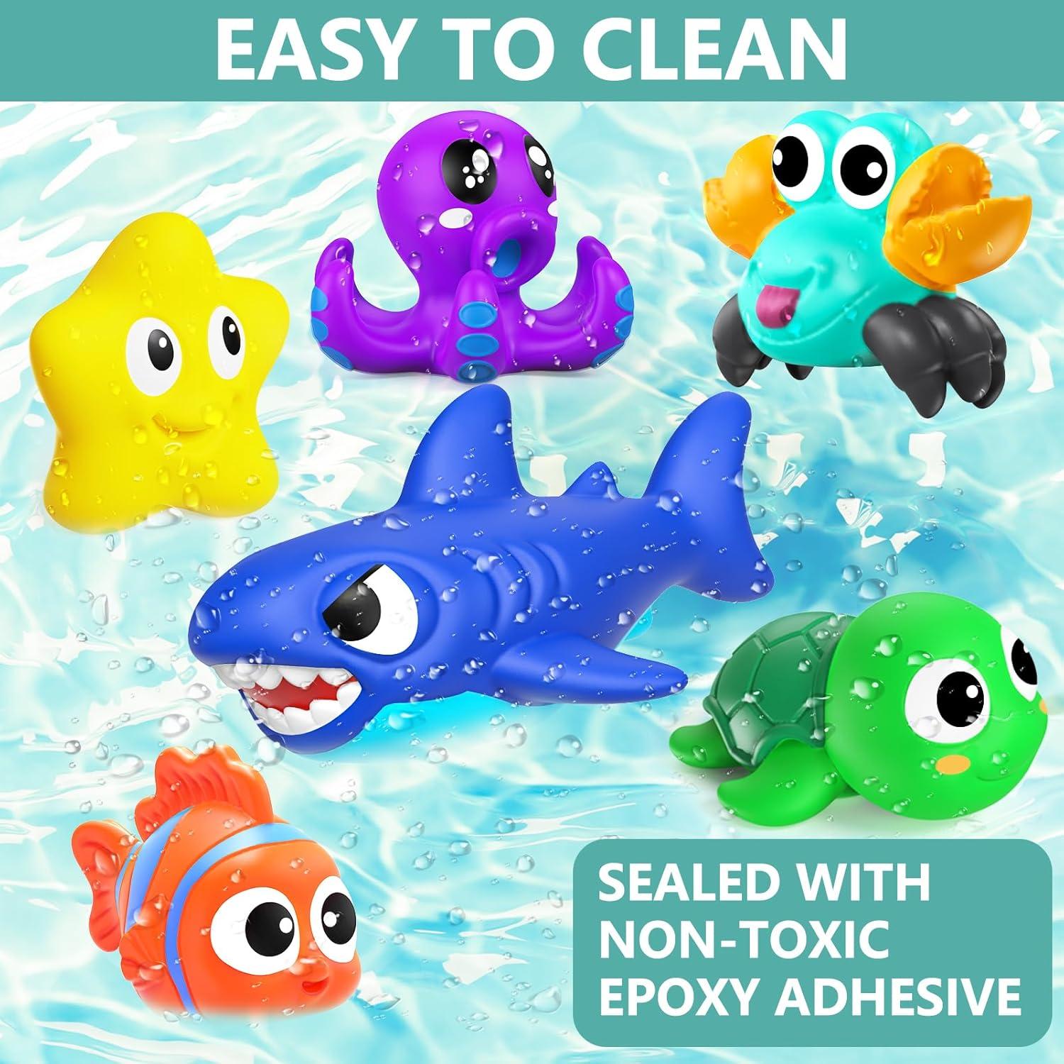 Juguetes de baño para bebés GZHFMUS 8 piezas animales marinos