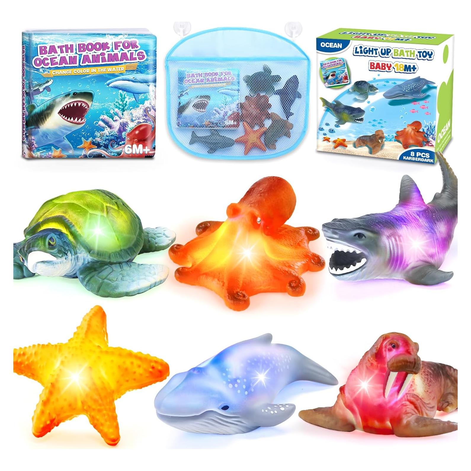 Paquete de 6 Juguetes de Baño Iluminados KarberDark