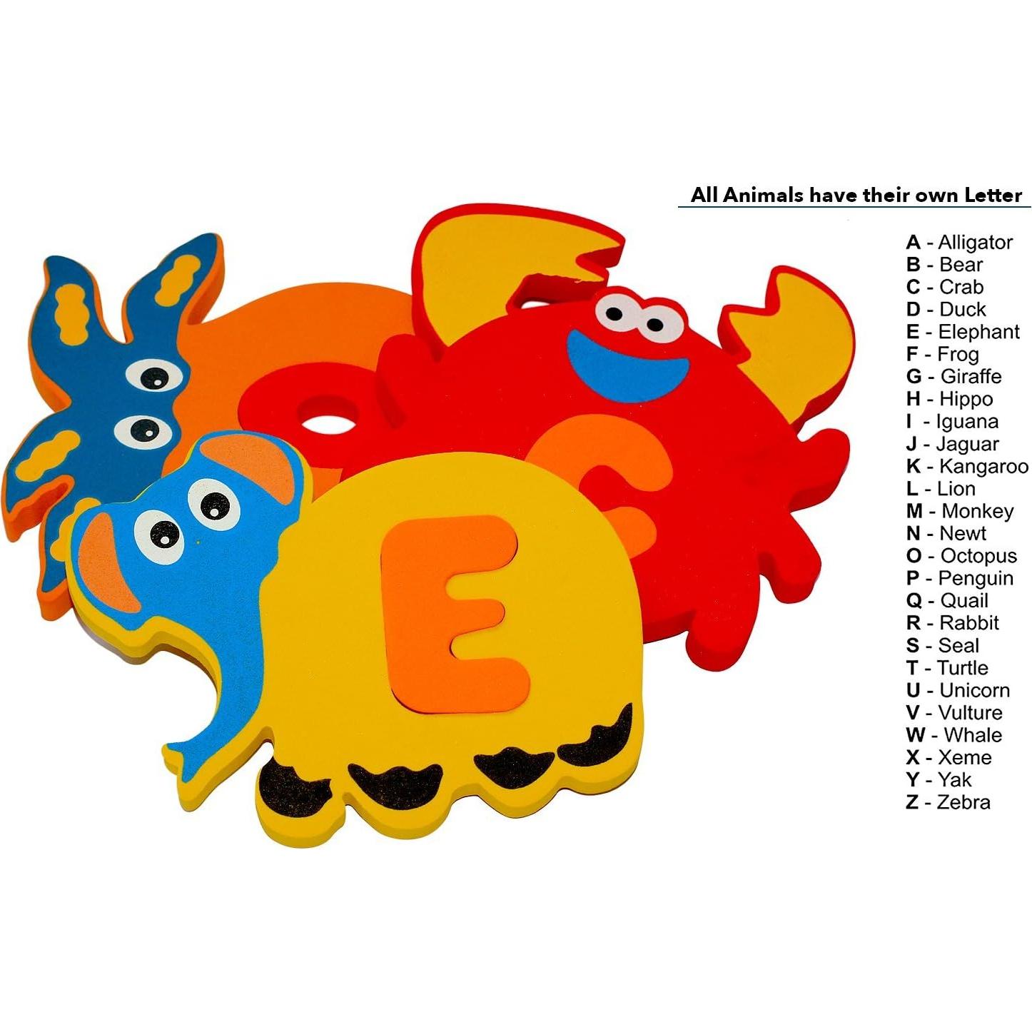 Juguetes de Baño de Espuma Baby Loovi - Alfabeto y Animales 52 Piezas