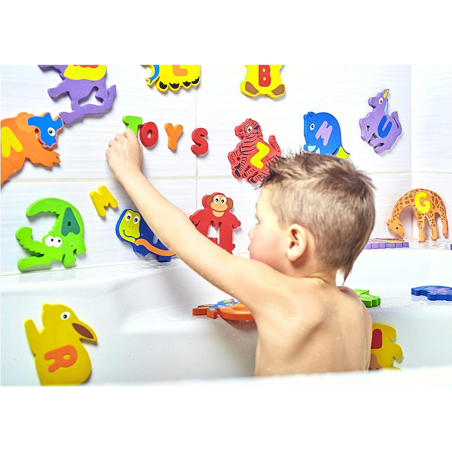 Juguetes de Baño de Espuma Baby Loovi - Alfabeto y Animales 52 Piezas
