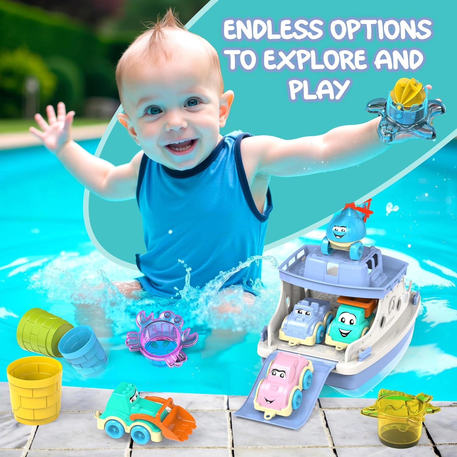 Conjunto de Juguetes de Baño Ferry Diversión 15 Piezas