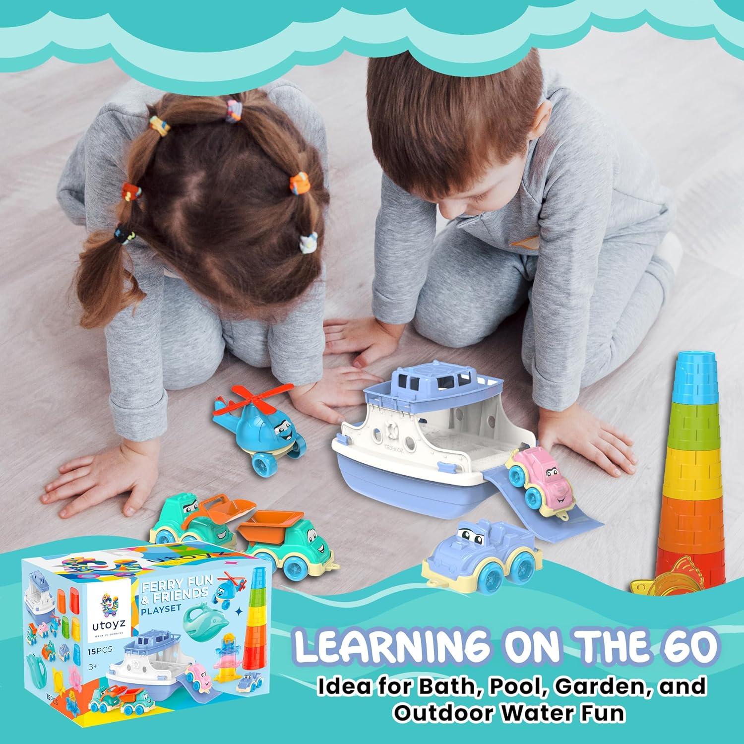 Conjunto de Juguetes de Baño Ferry Diversión 15 Piezas