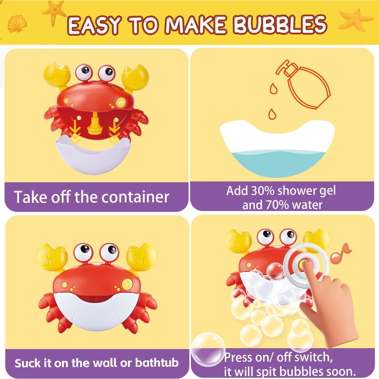 Juguetes de baño de burbujas 8818A con música y 3 juguetes