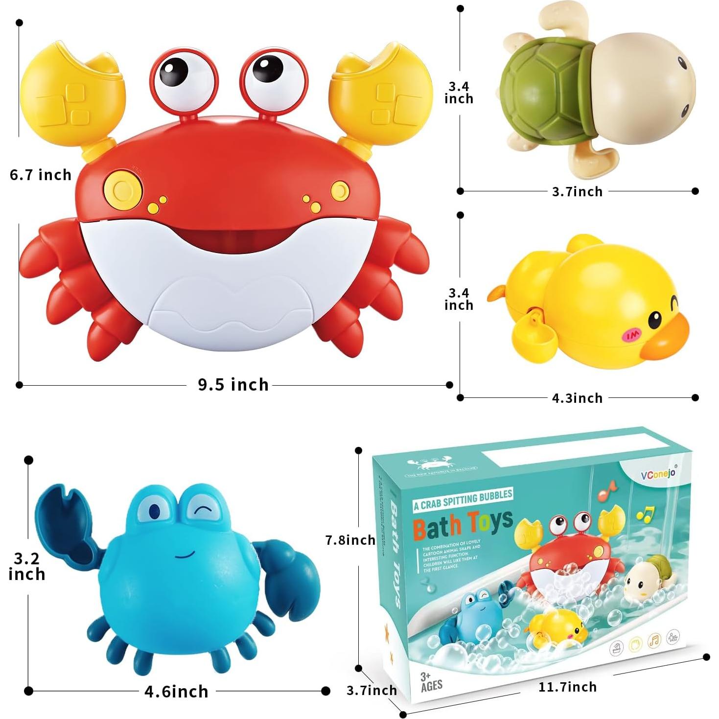 Juguetes de baño de burbujas 8818A con música y 3 juguetes